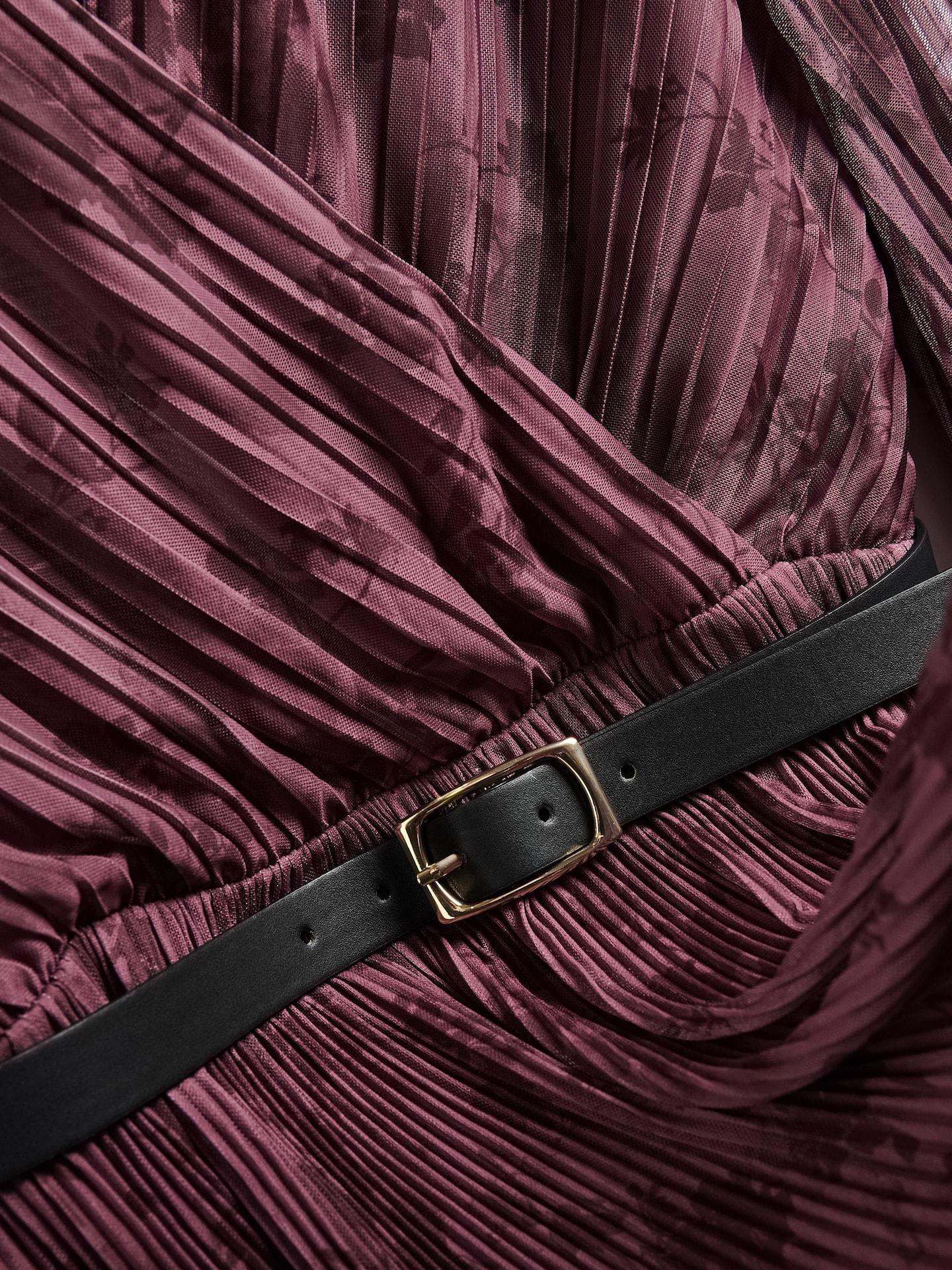 Red Maxi Dress With Belt, Burgundy, medium