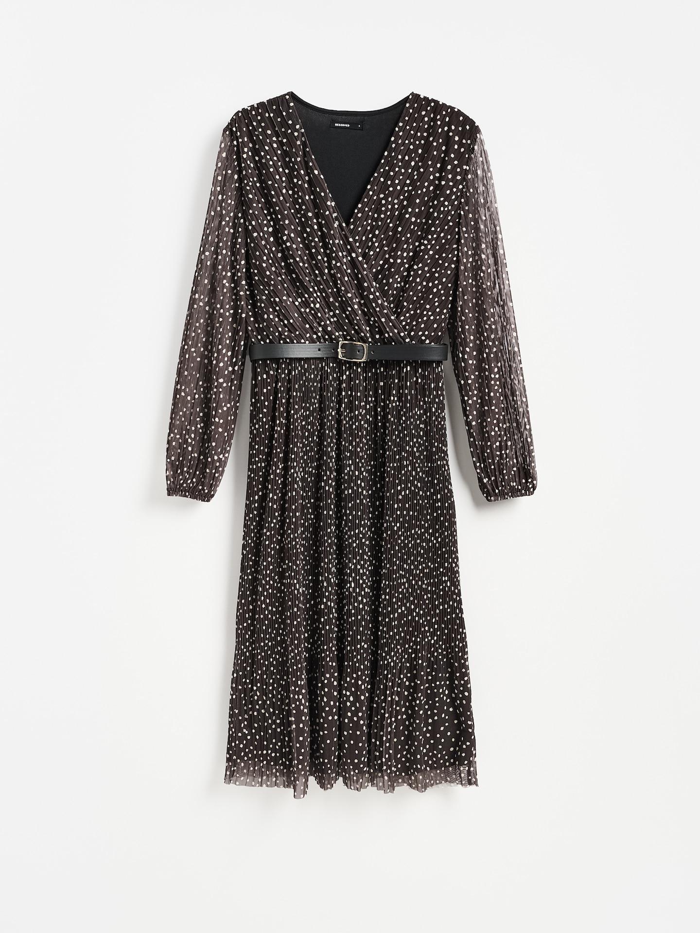 Brown Maxi Dress With Belt, Brown, medium