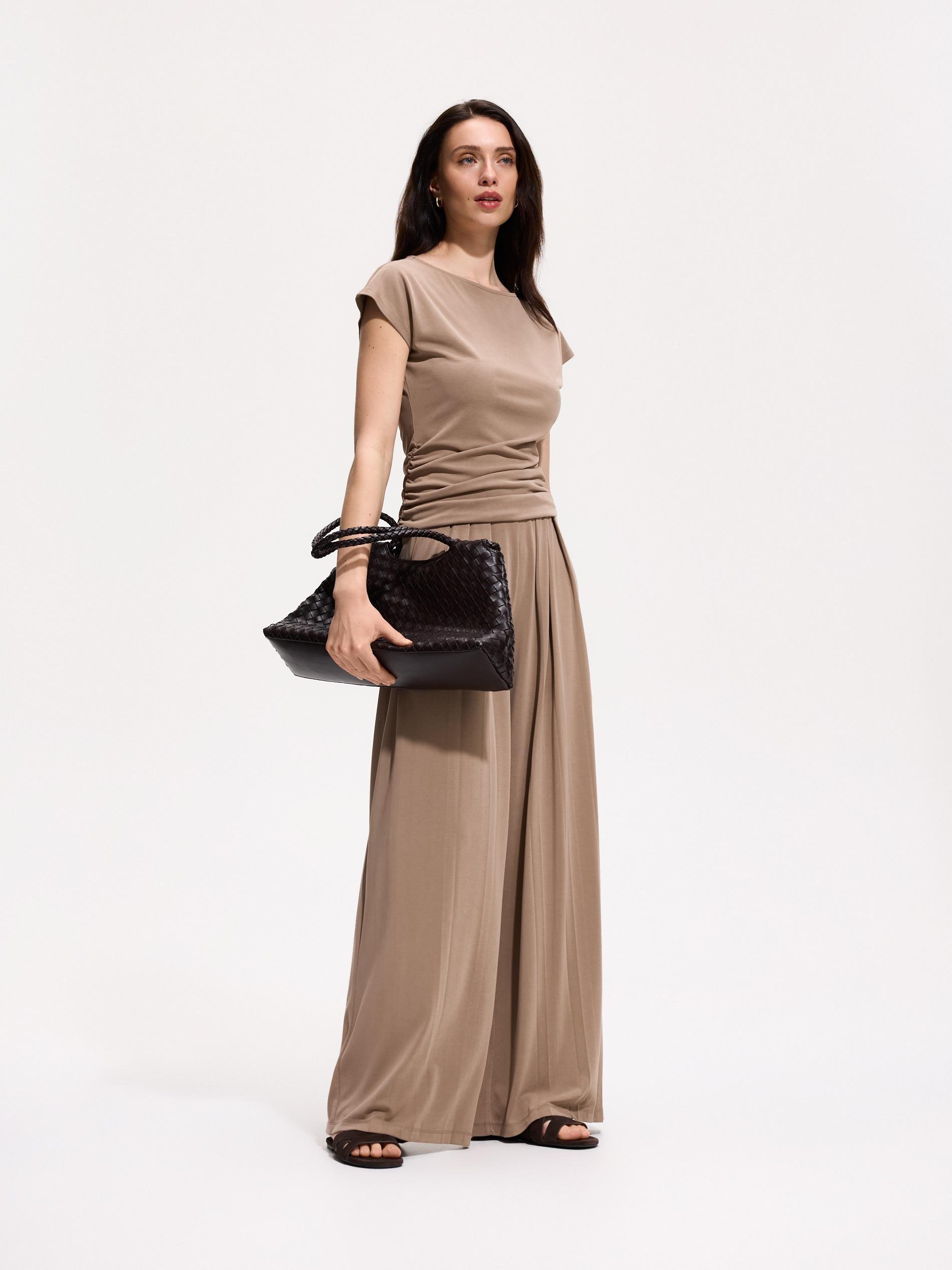 Beige Modal Blend T-Shirt, Beige, large image number 2