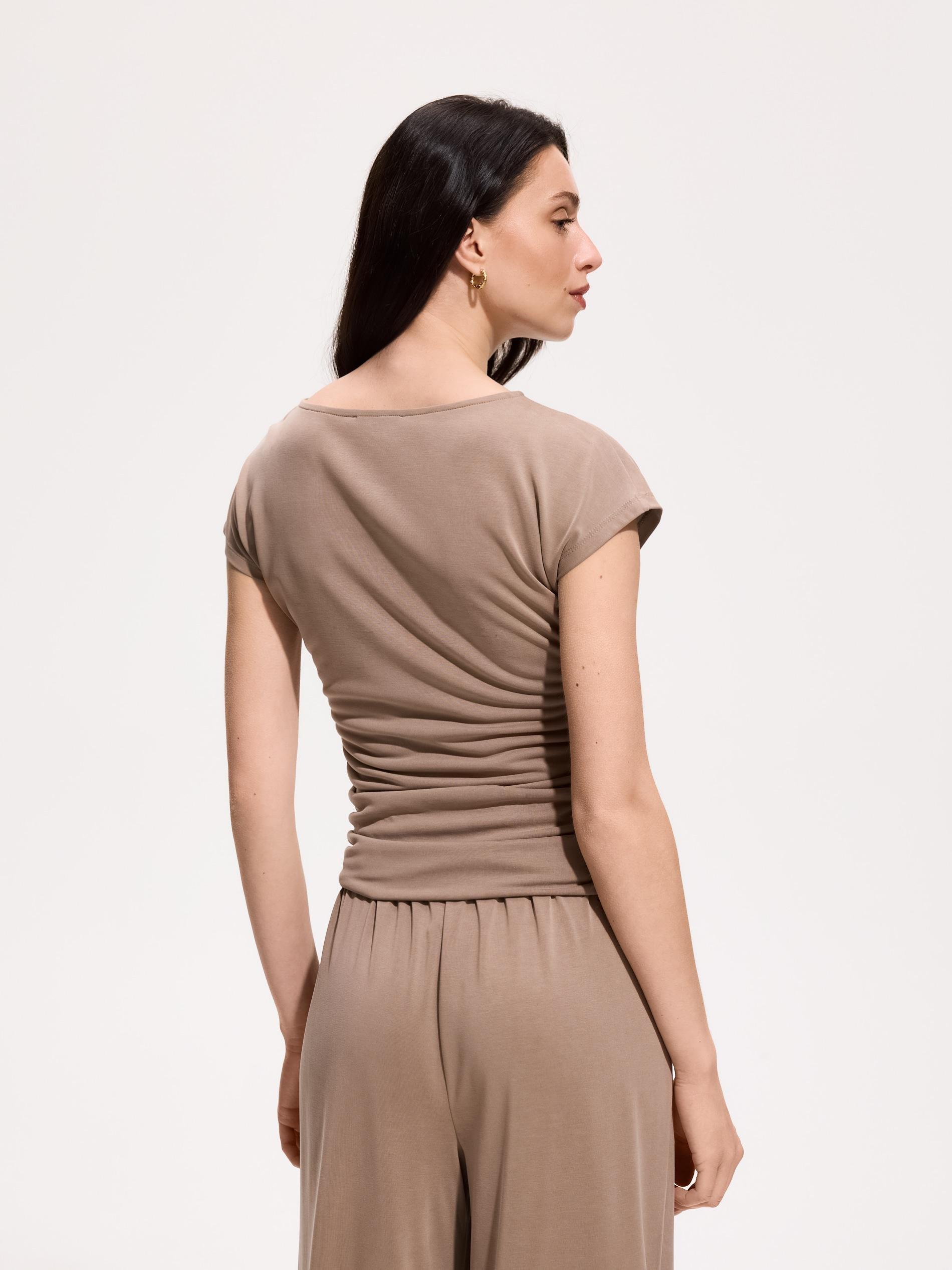 Beige Modal Blend T-Shirt, Beige, large image number 3