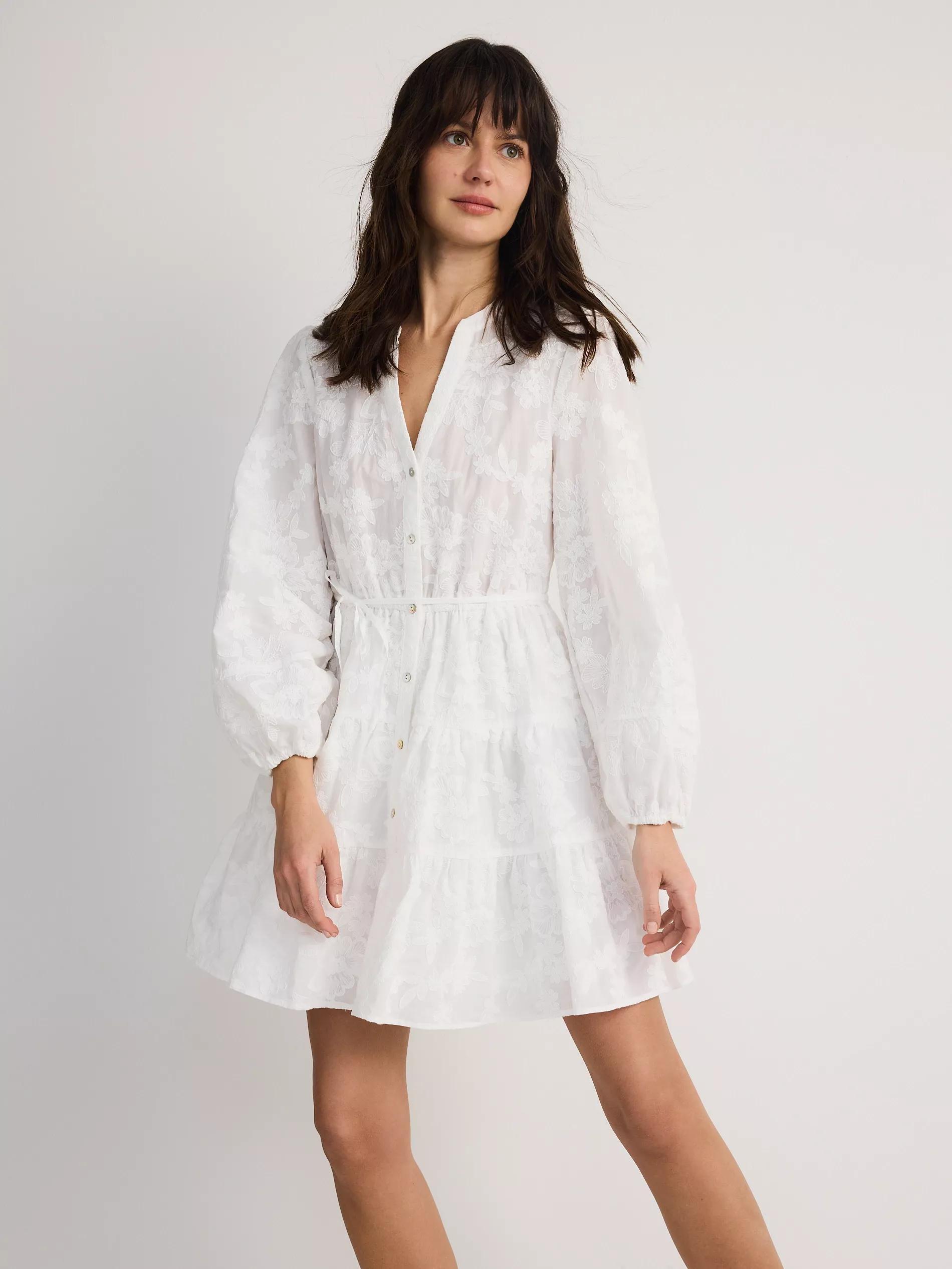 White Cotton Rich Mini Dress, , large image number 1
