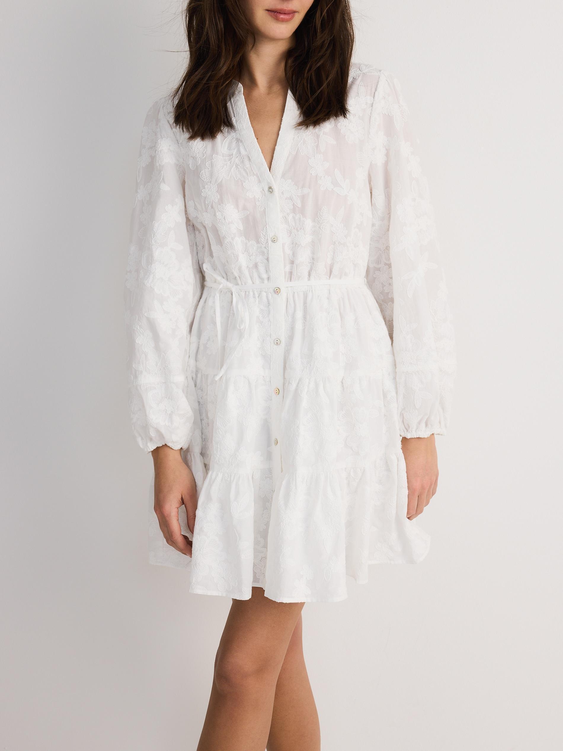 White Cotton Rich Mini Dress, , large image number 2