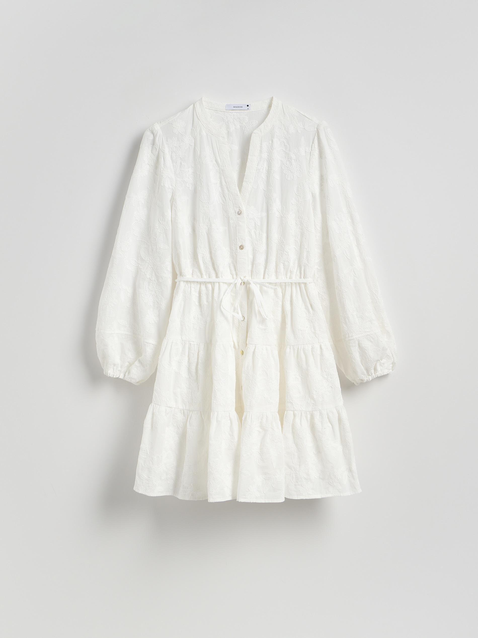 White Cotton Rich Mini Dress, , large image number 5