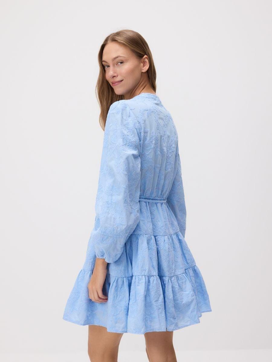 Blue Cotton Mini Dress, , large image number 1