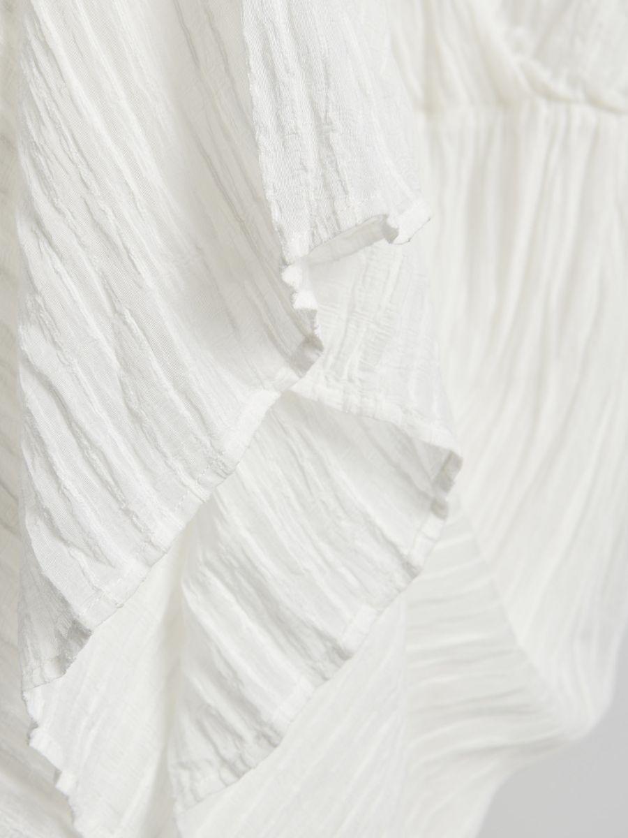 White Dress Made Of Gathered Fabric, , large image number 1