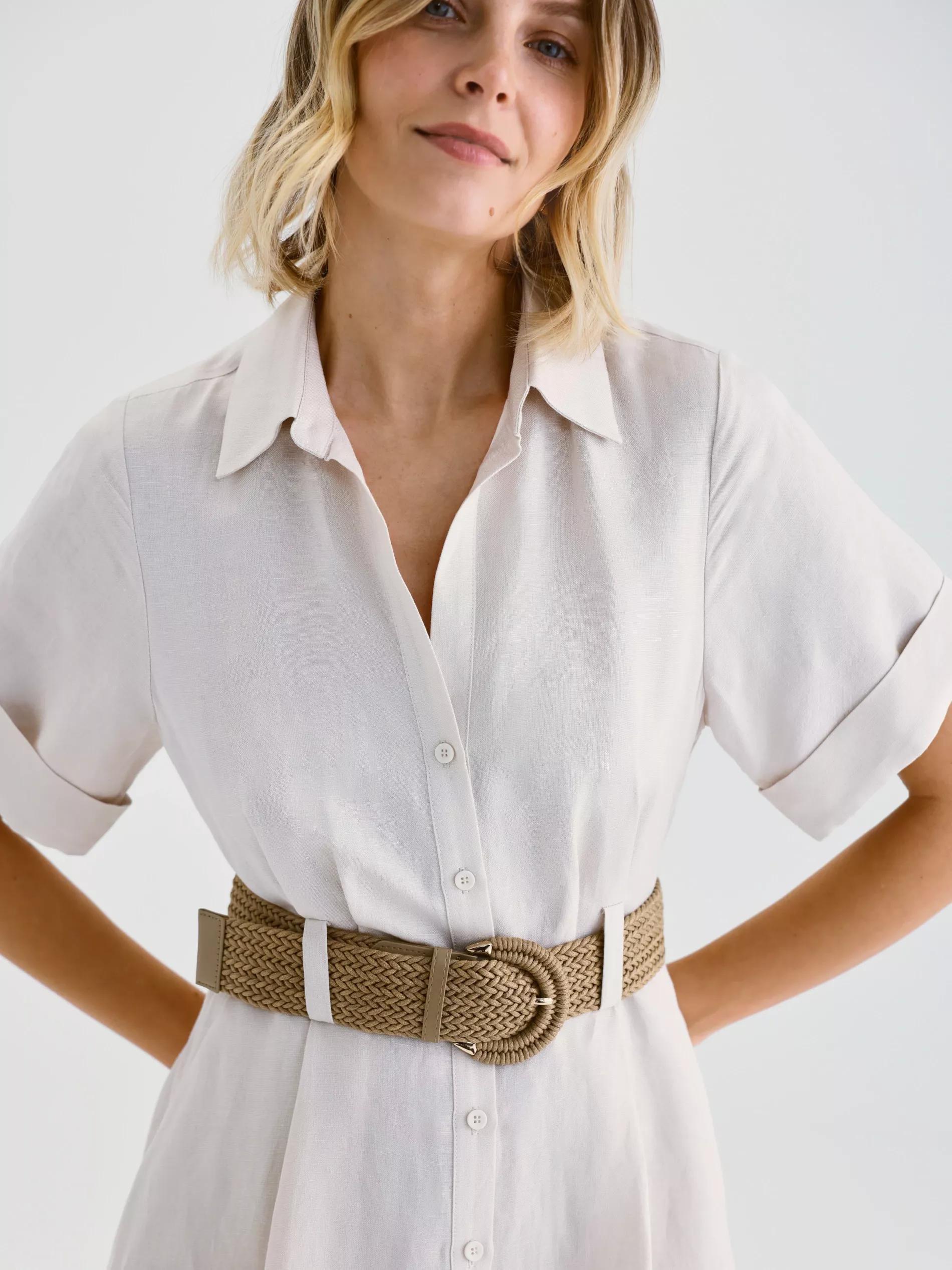 Beige Dress & Belt, , large image number 0