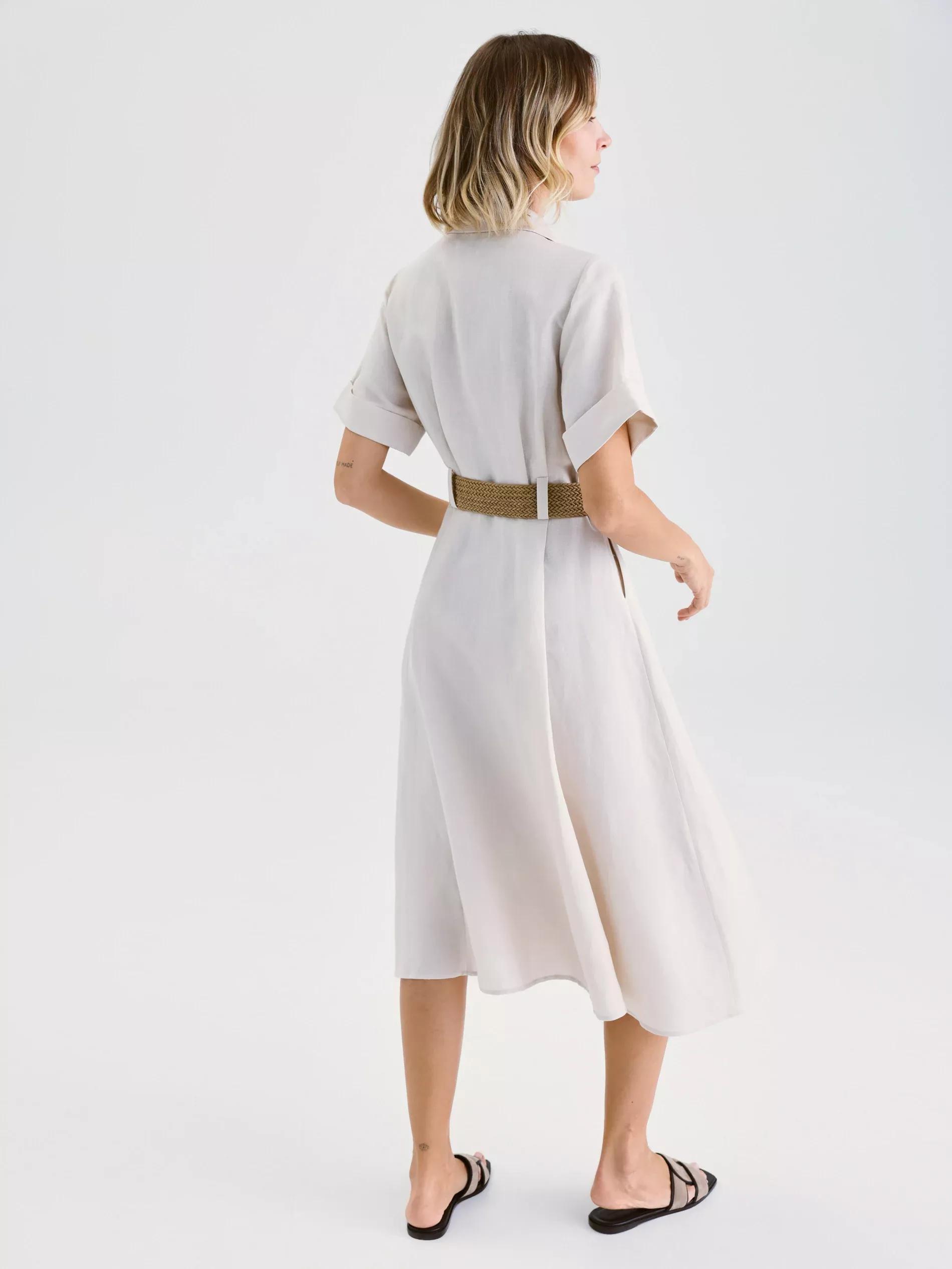 Beige Dress & Belt, , large image number 3