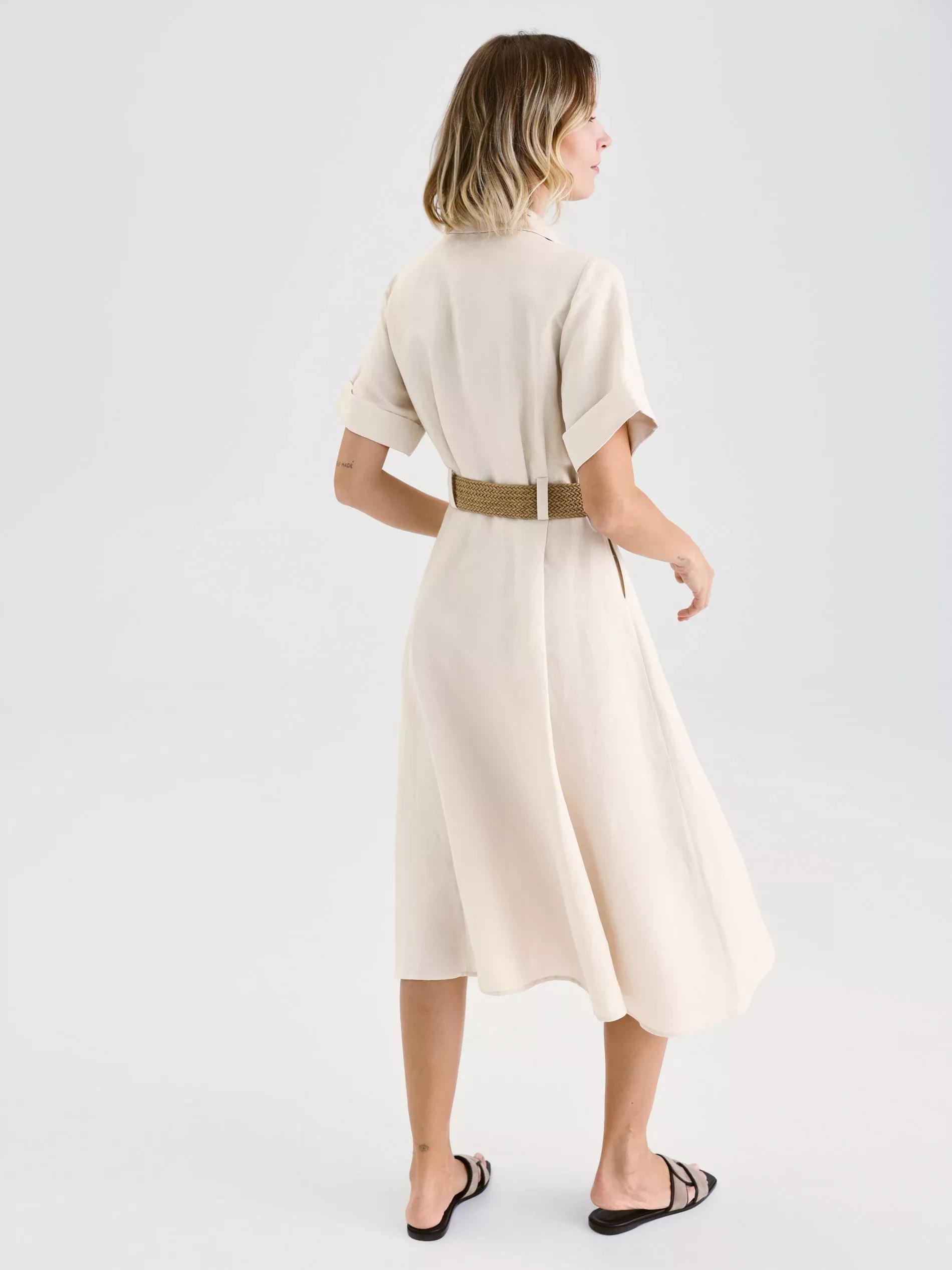 Beige Dress & Belt, Beige, large image number 3