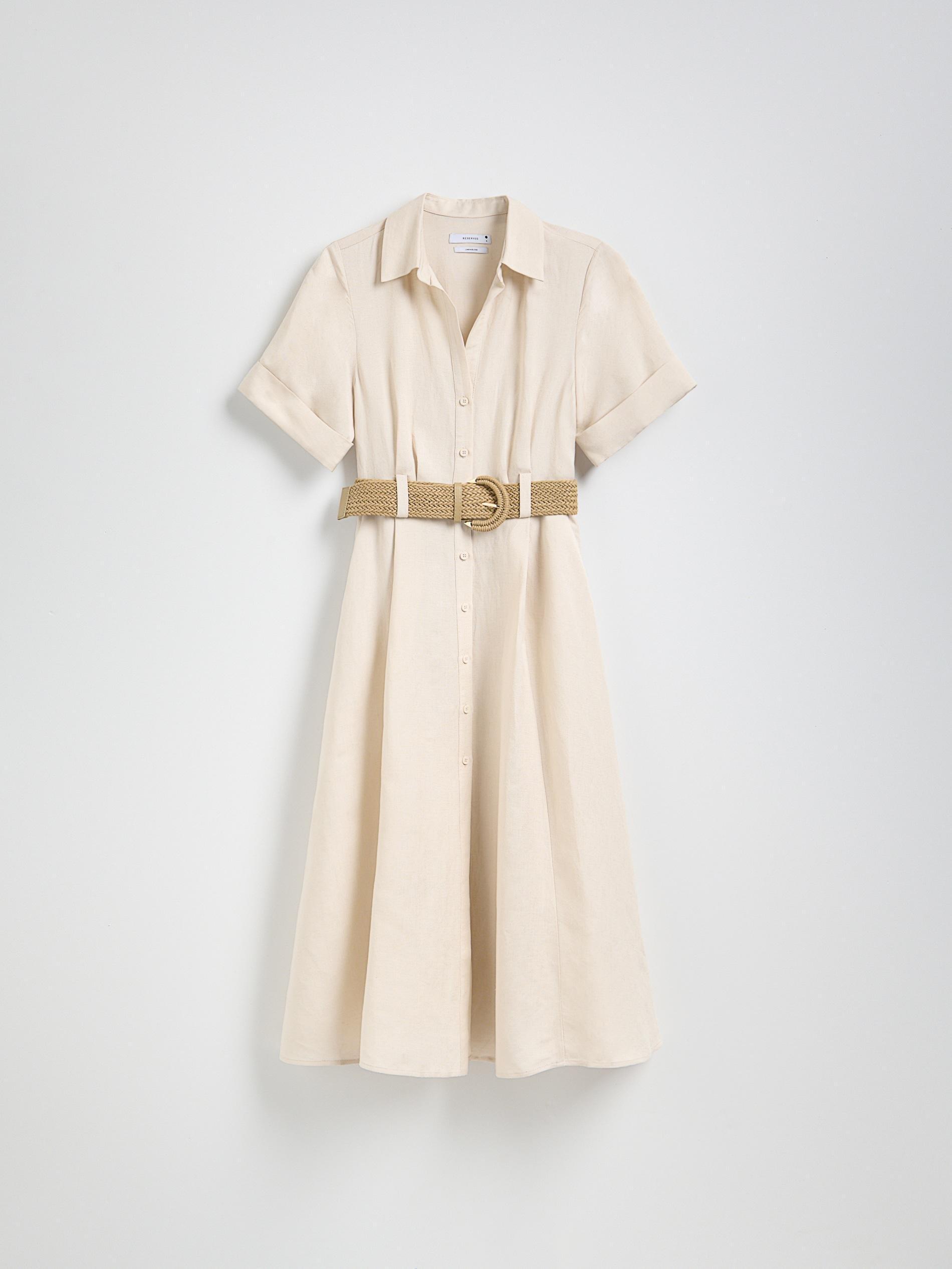 Beige Dress & Belt, , large image number 4
