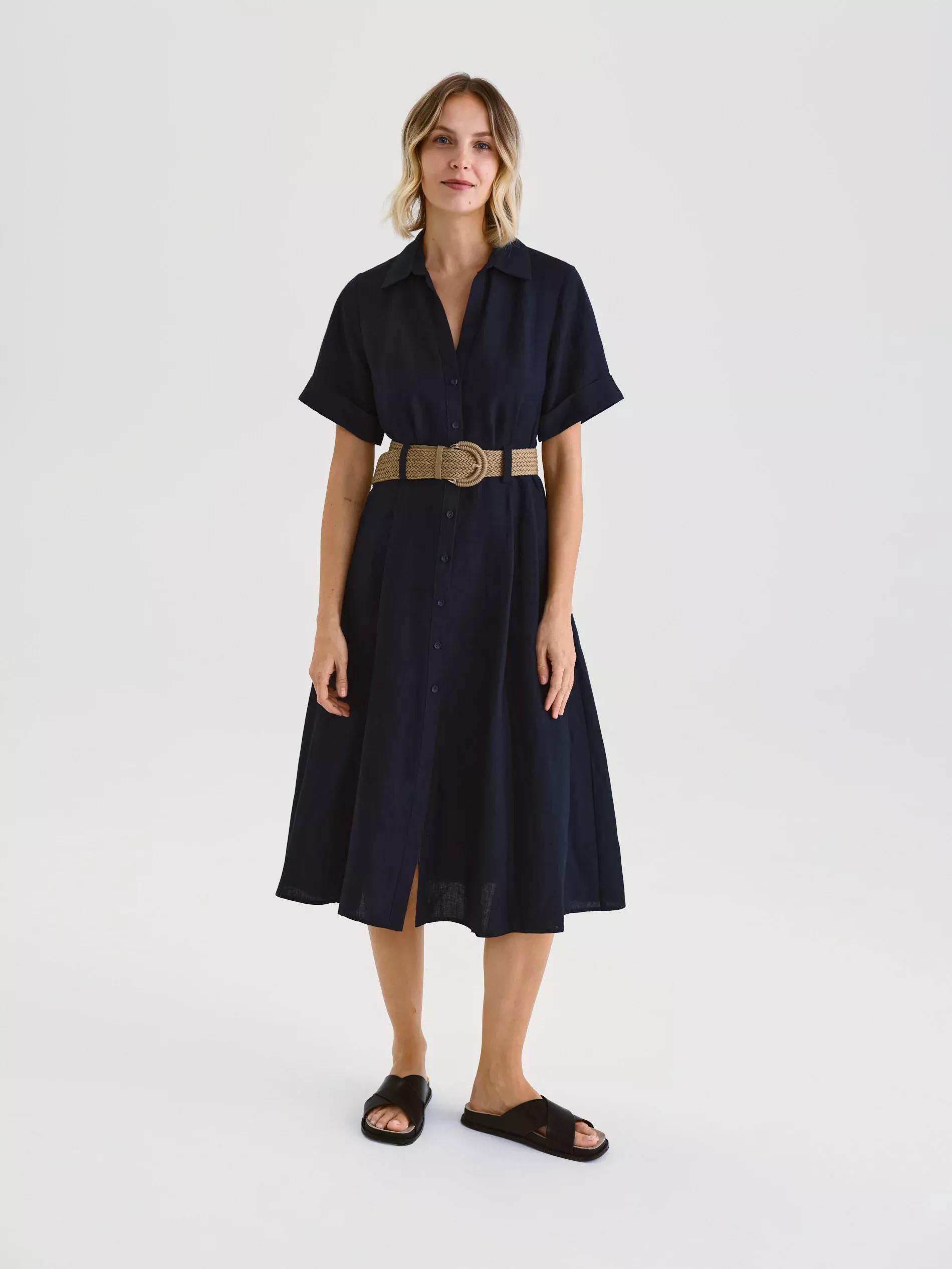 Navy Dress & Belt, , large image number 1