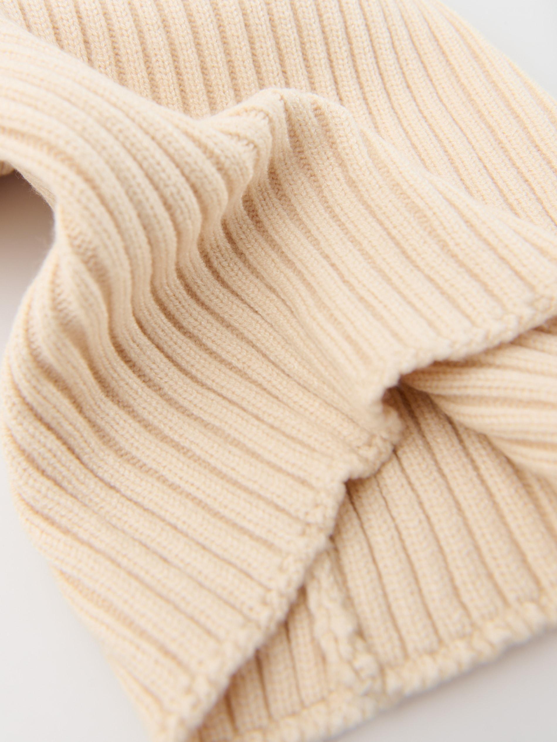 Cream Jersey Tube Scarf Made Of Viscose Blend, Ivory, large image number 2