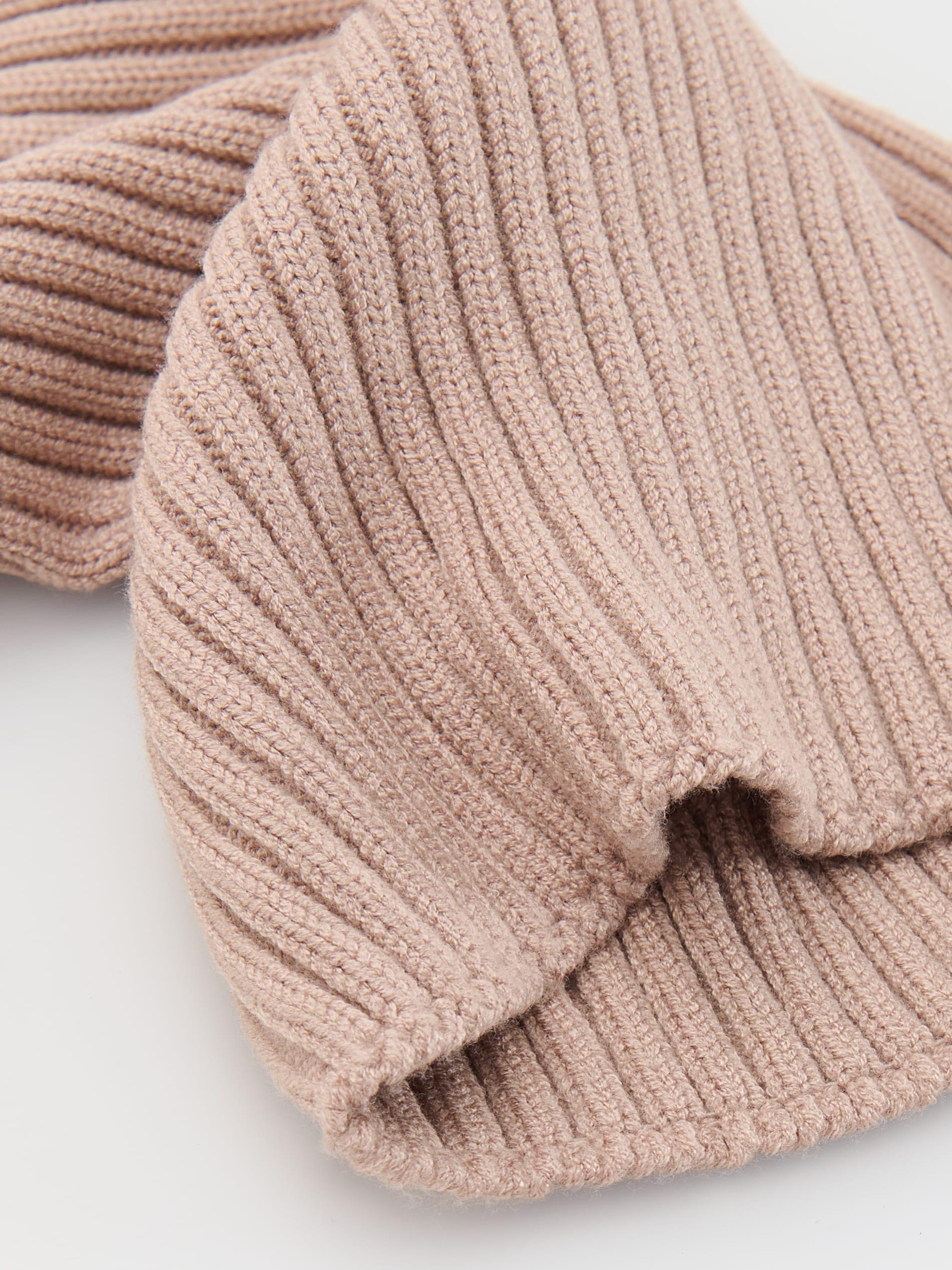 Brown Circular Scarf In Jersey With Added Viscose, Brown, large image number 1