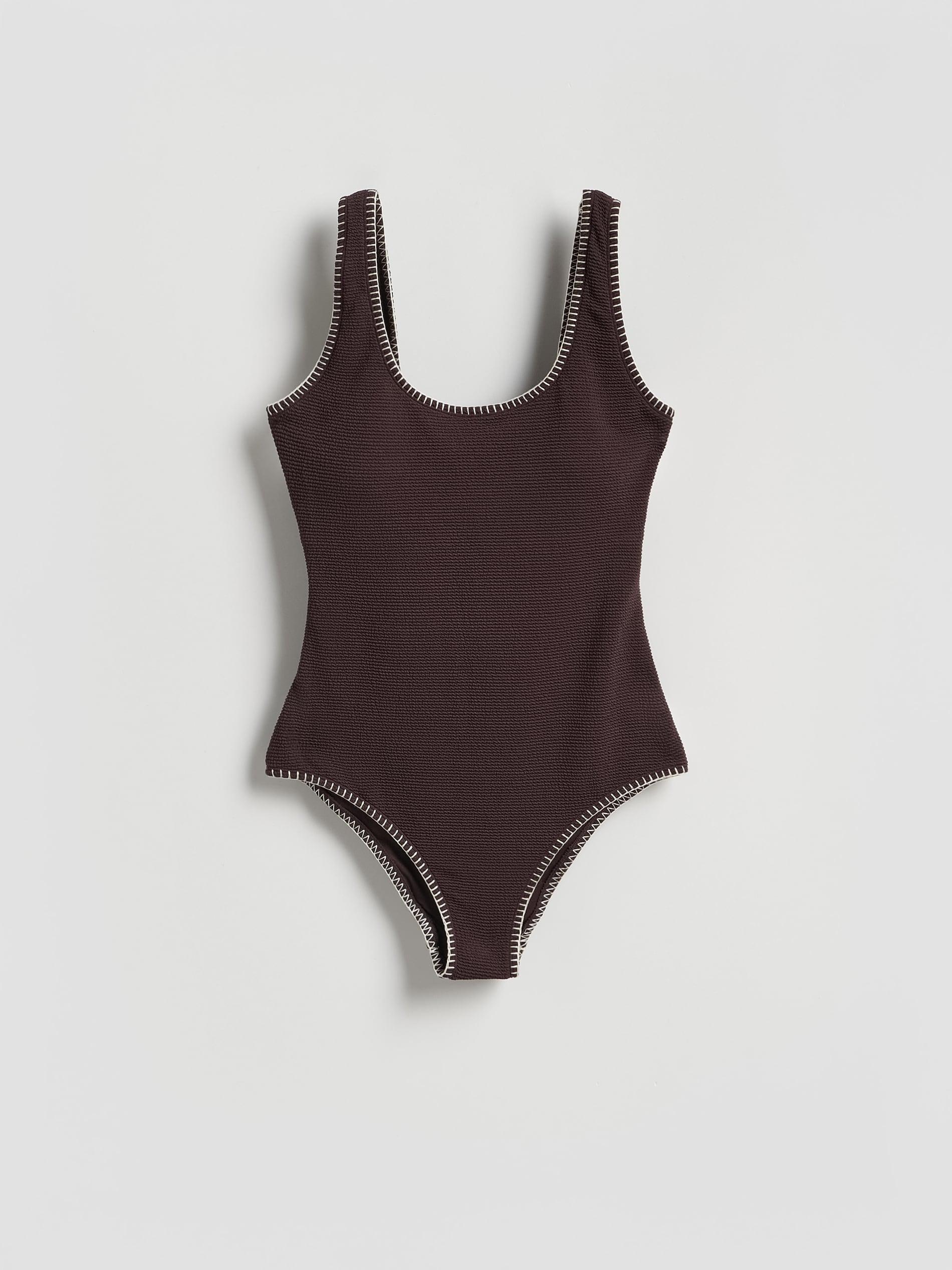 Brown One Piece Beach Swimsuit, Brown, large image number 4