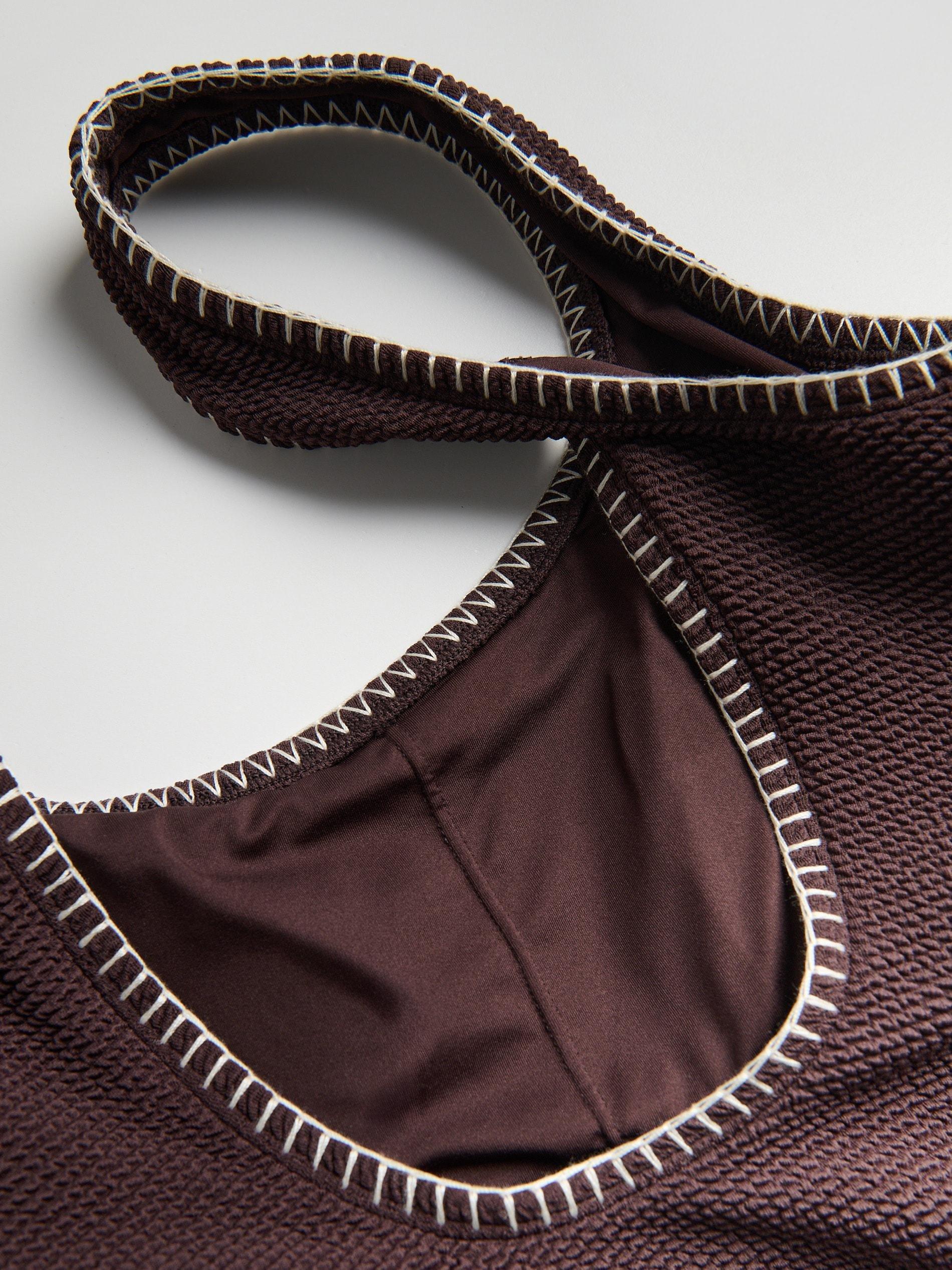 Brown One Piece Beach Swimsuit, Brown, large image number 5