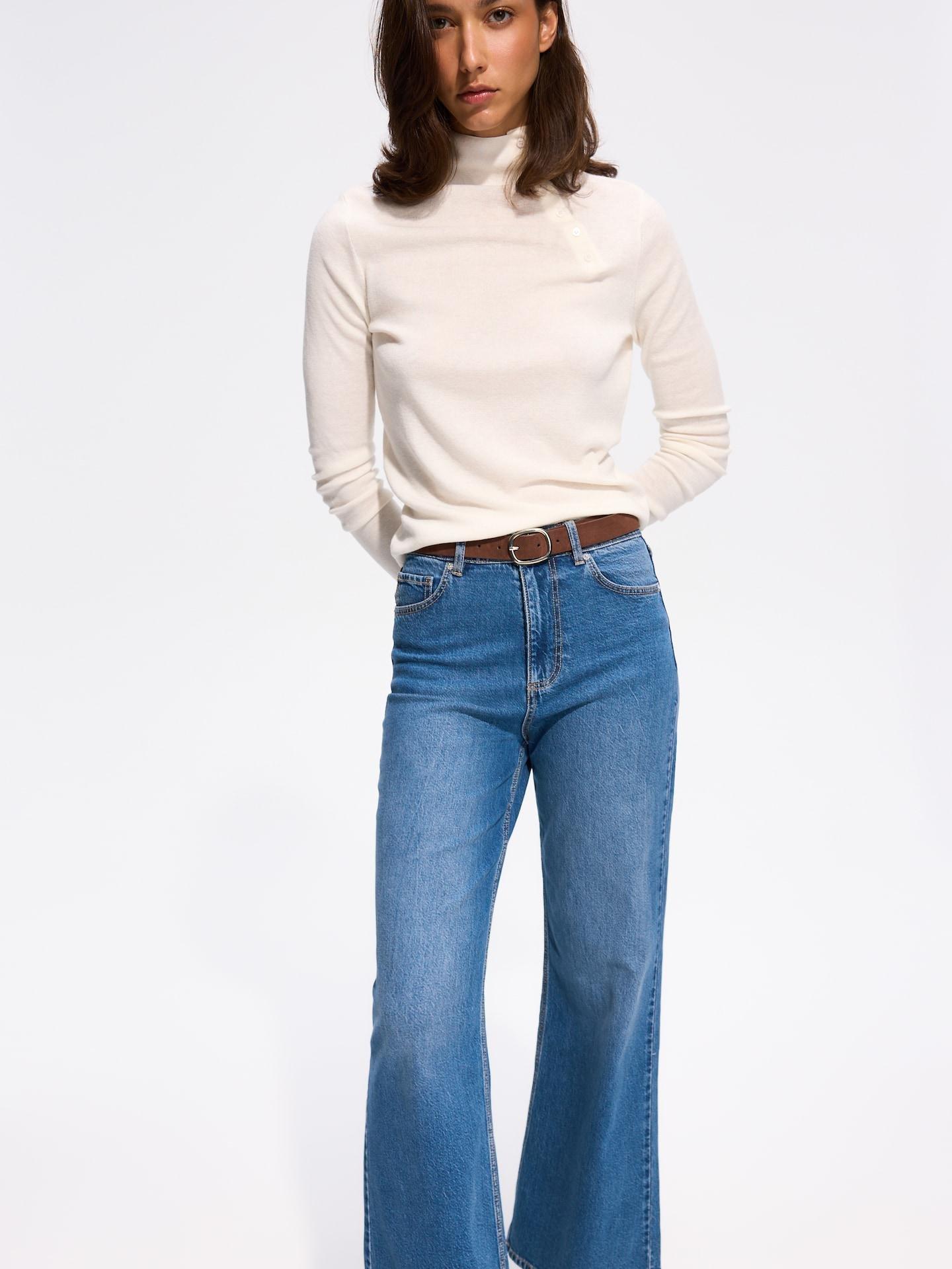 Blue Jeans Wide Leg Jeans With Lyocell, Blue, medium