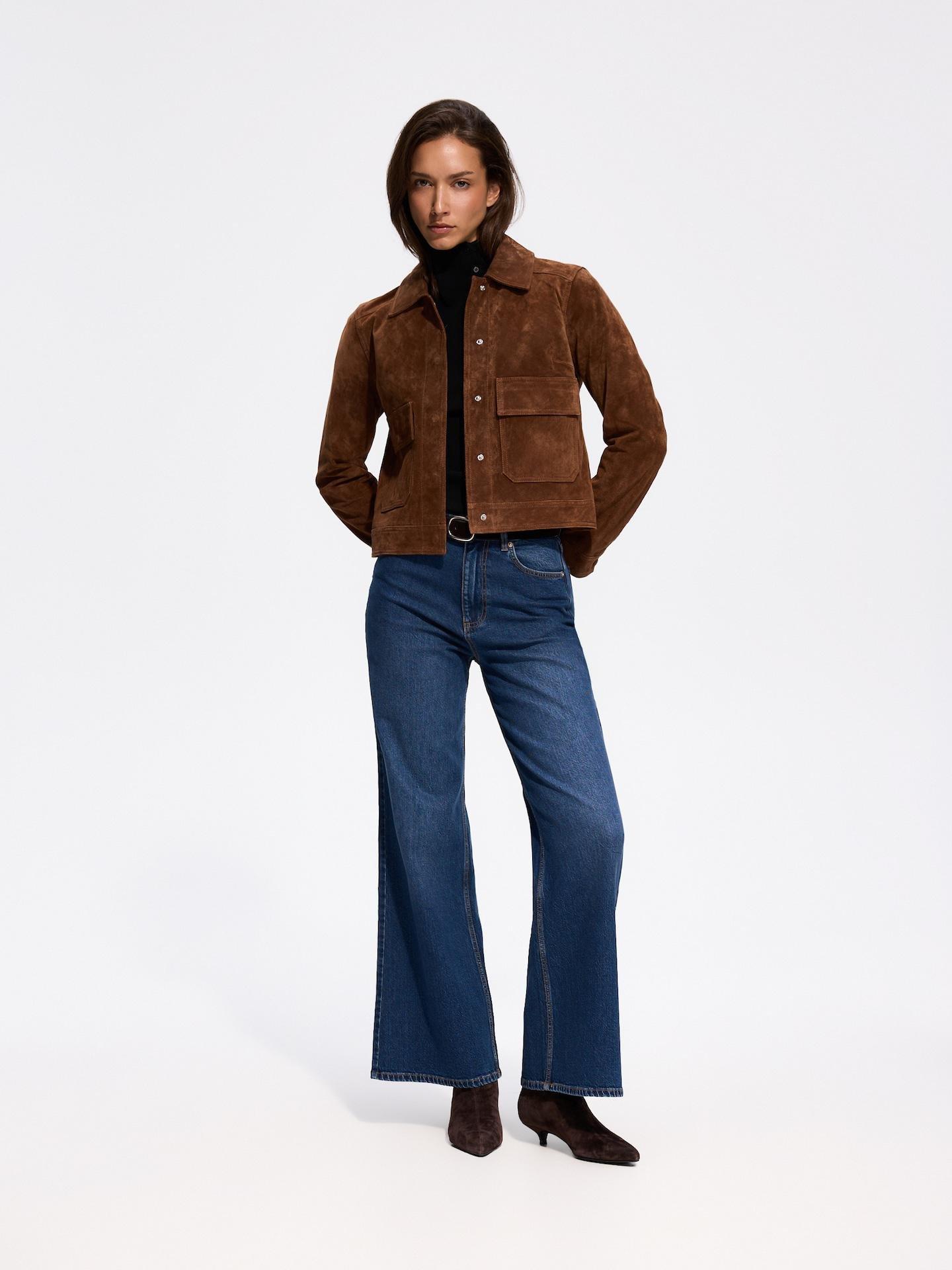 Blue Wide Leg Jeans With Lyocell, Navy, large image number 0