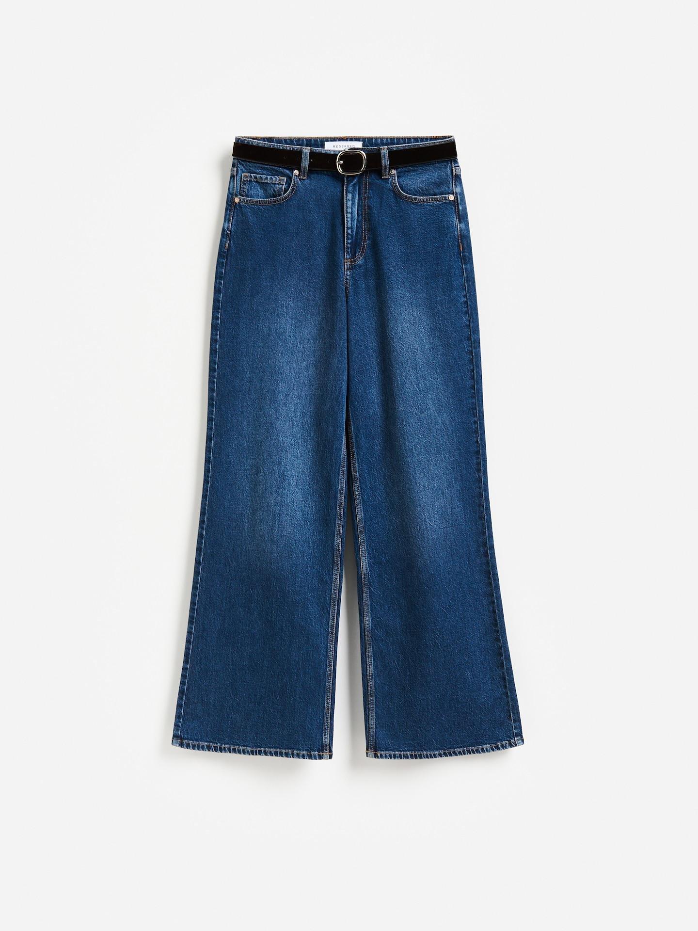 Blue Wide Leg Jeans With Lyocell, Navy, large image number 3