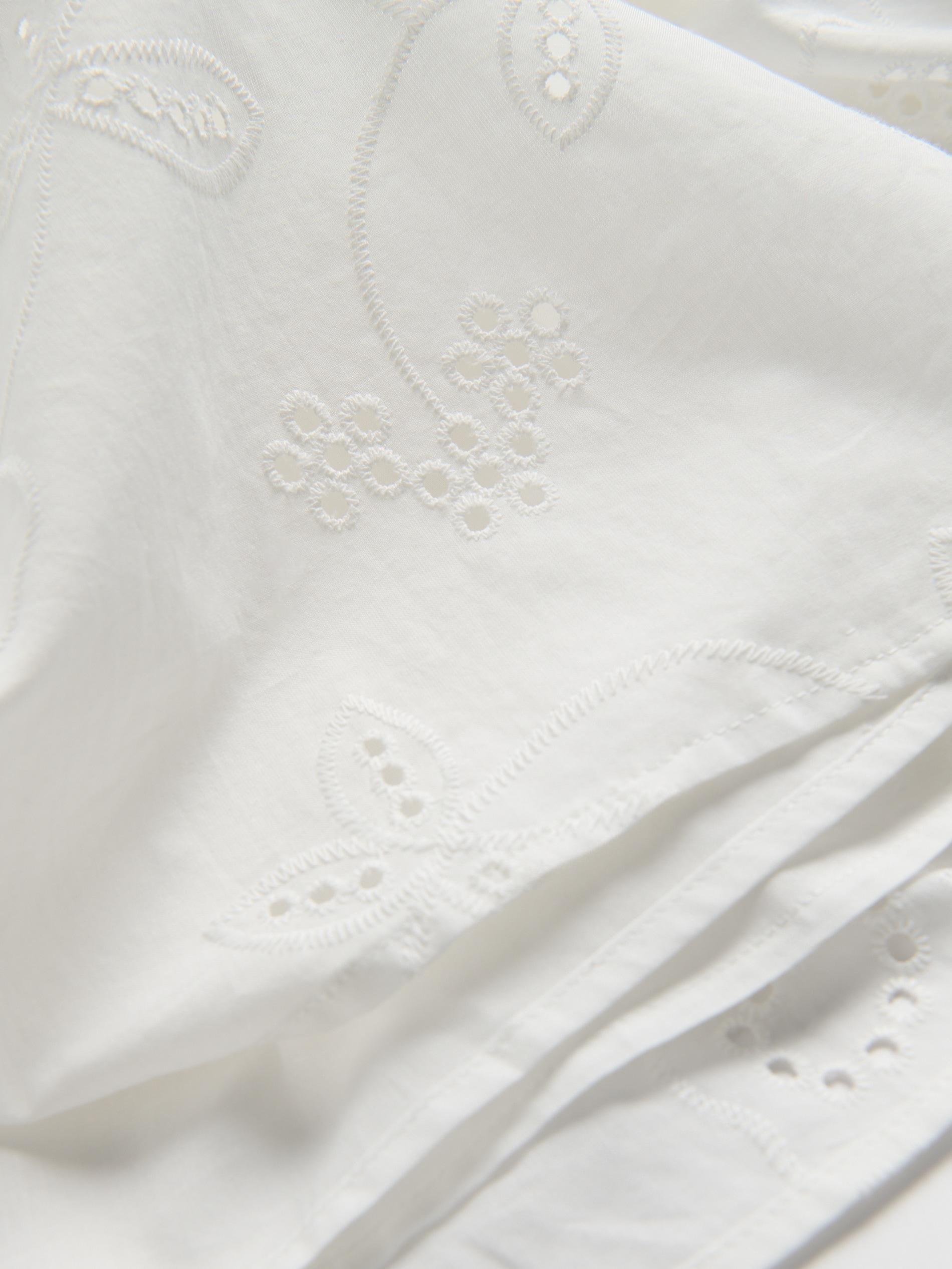 White Openwork Mini Dress, White, large image number 5