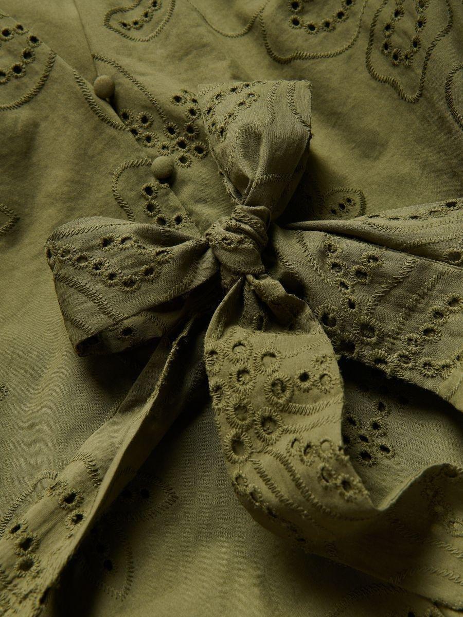 Green Openwork Mini Dress, , large image number 1