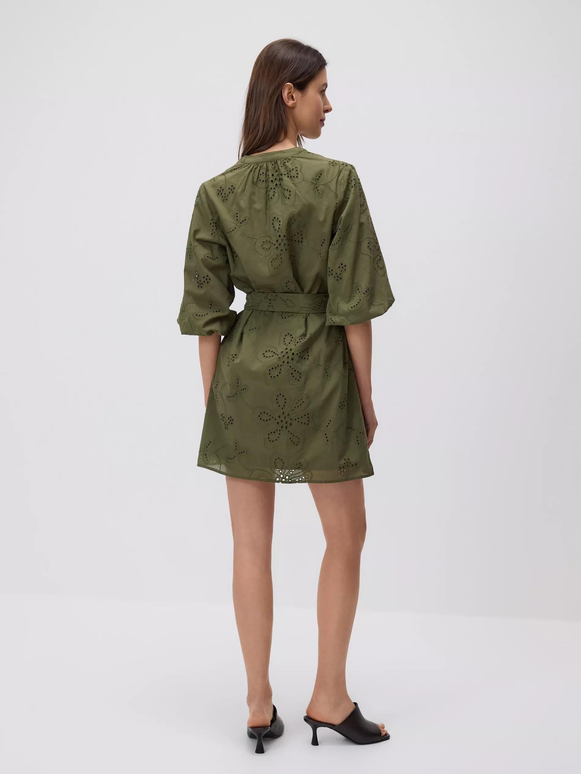 Green Openwork Mini Dress, , large image number 2