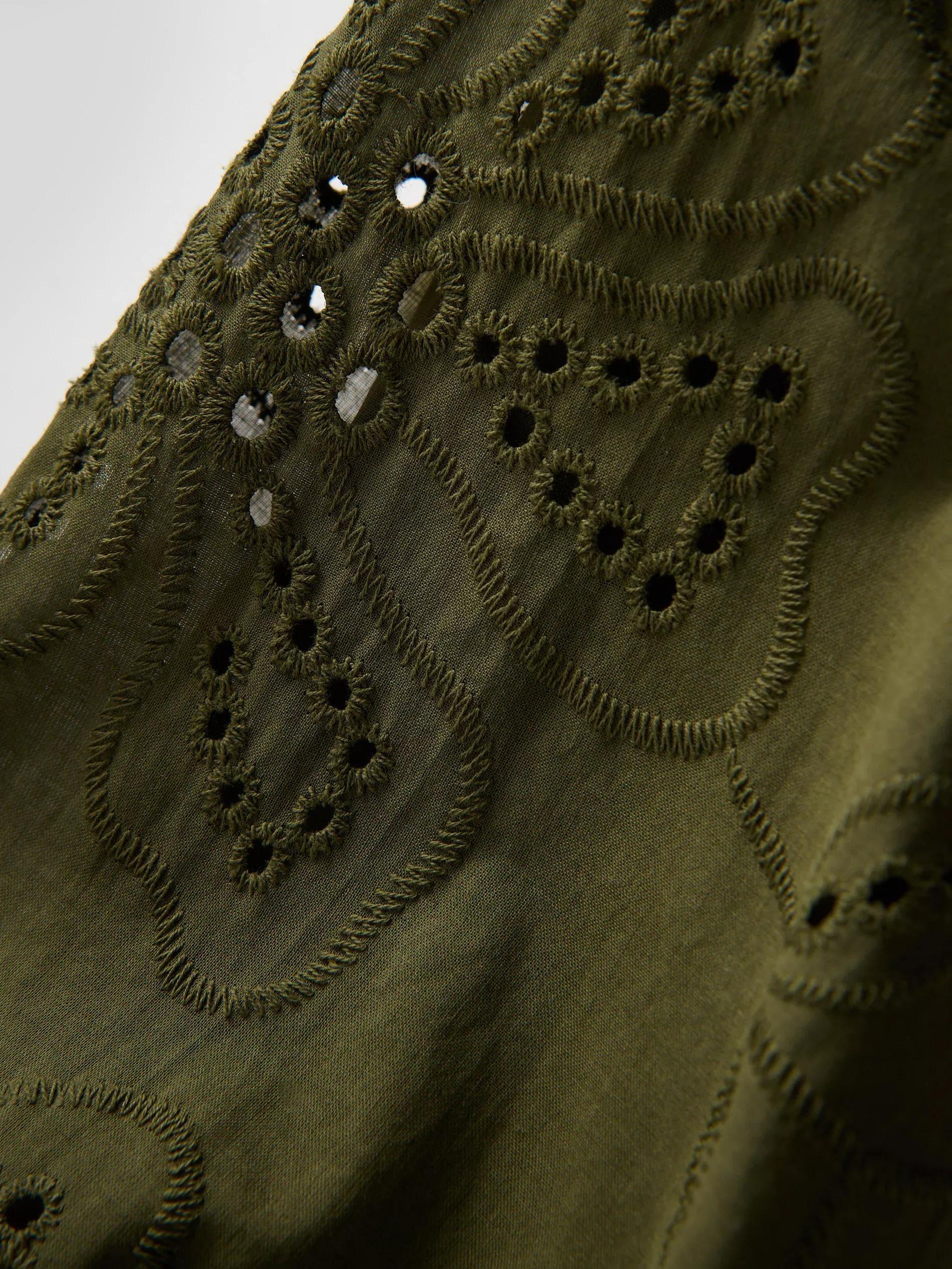 Green Openwork Mini Dress, , large image number 5