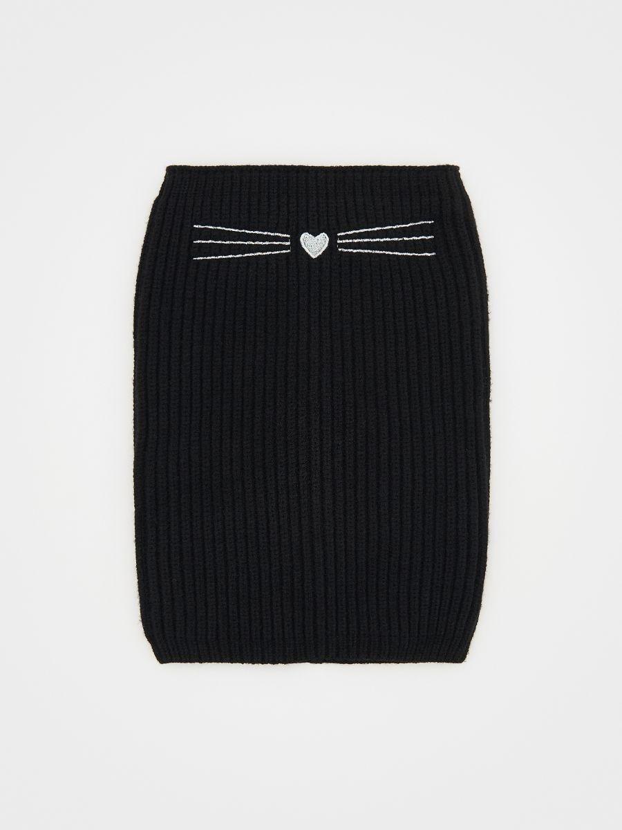 Black Muffler,Kids Girl, Black, large image number 0