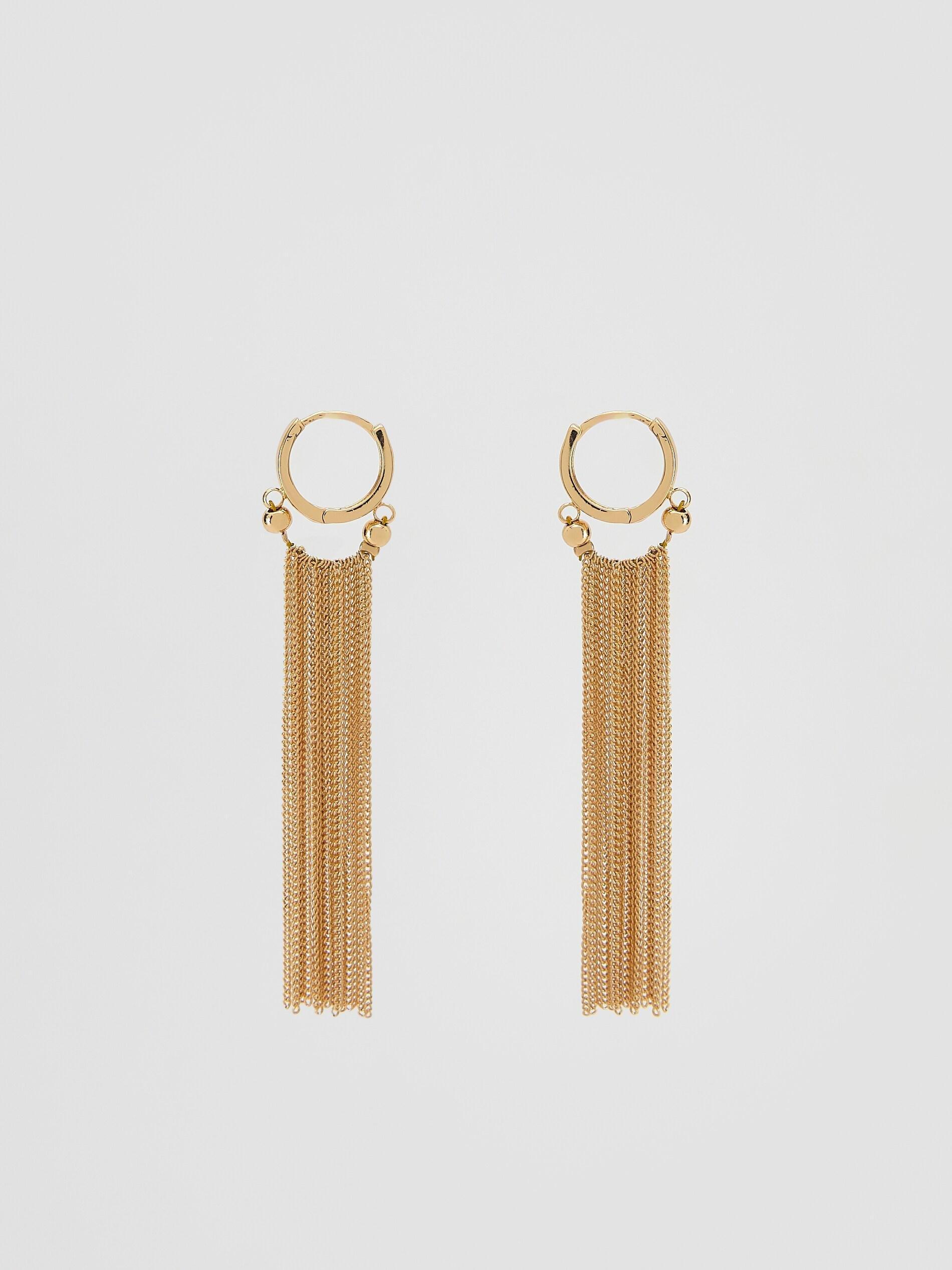 Golden Dangle Earrings, Golden, medium