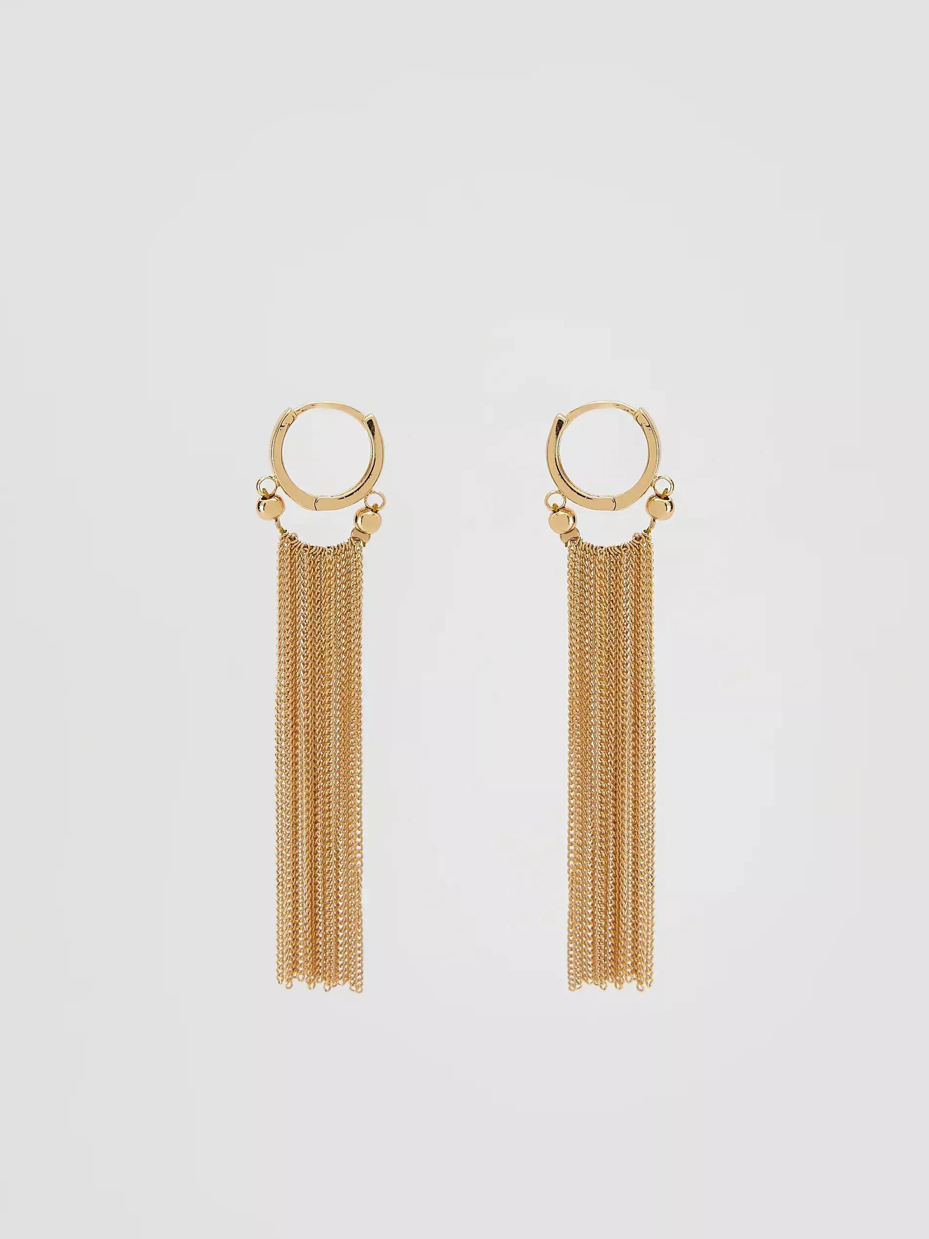 Golden Dangle Earrings, Golden, large image number 1