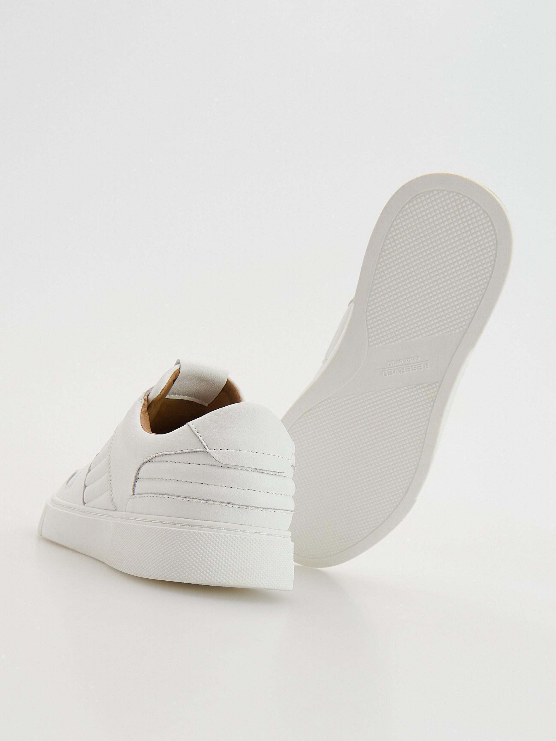 White Leather Rich Sneakers, White, large image number 2
