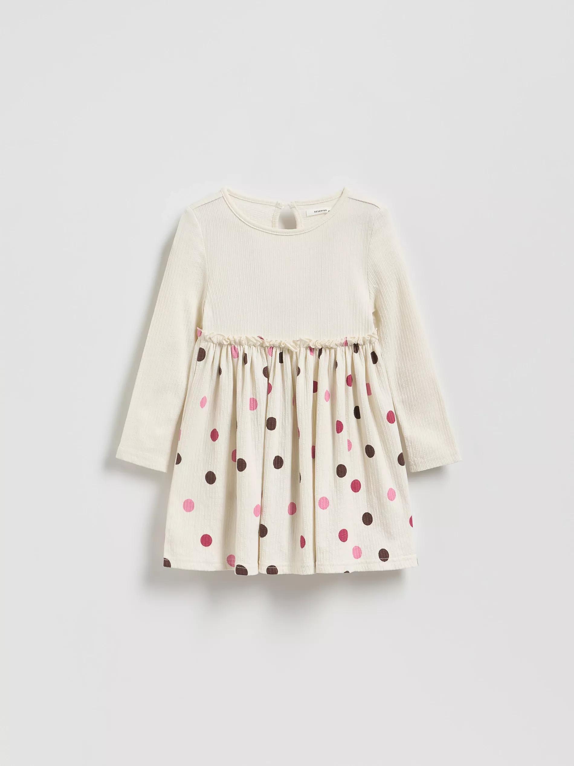 Beige Jersey Dress, Ivory, large image number 0