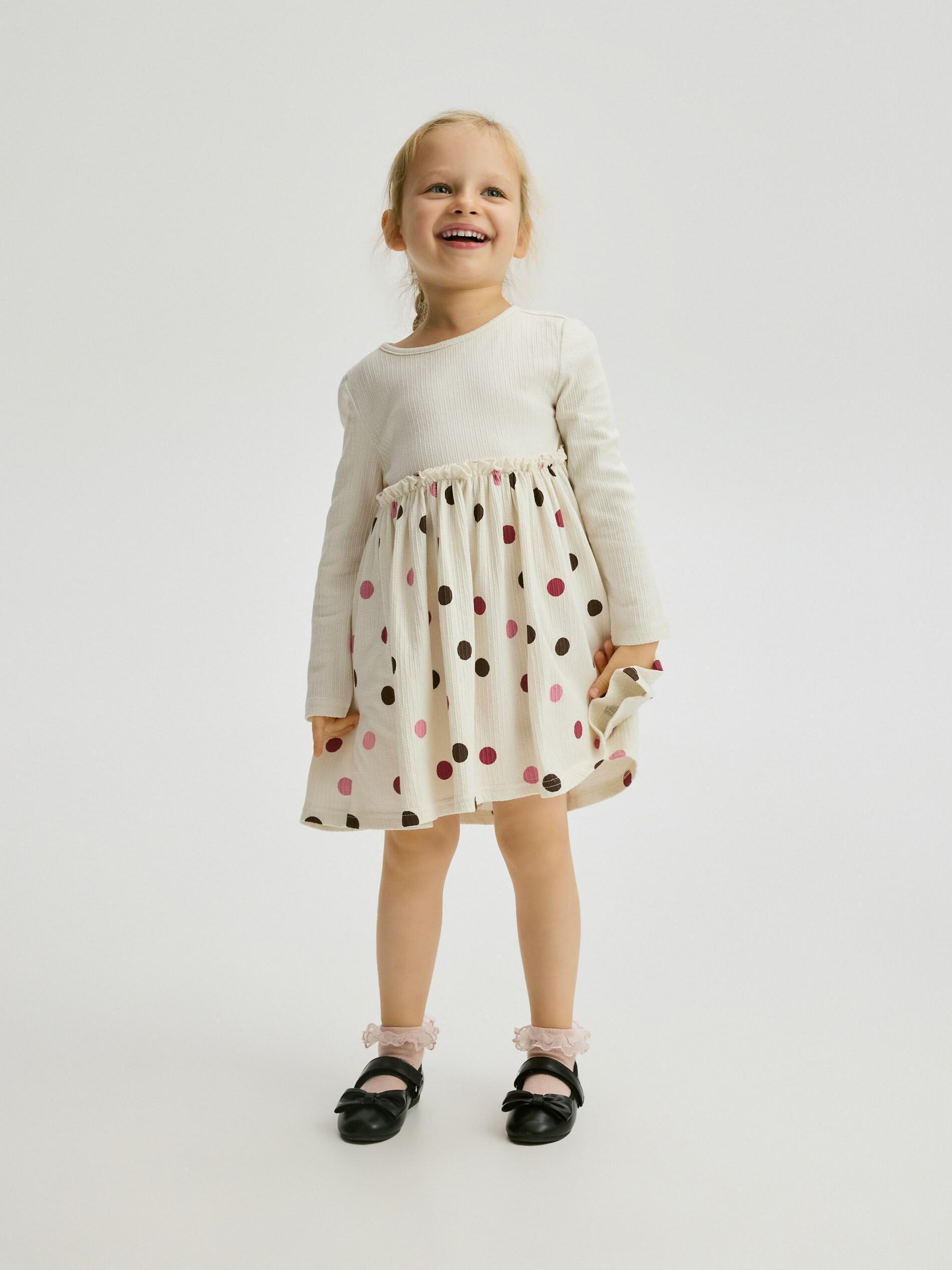 Beige Jersey Dress, Ivory, large image number 2