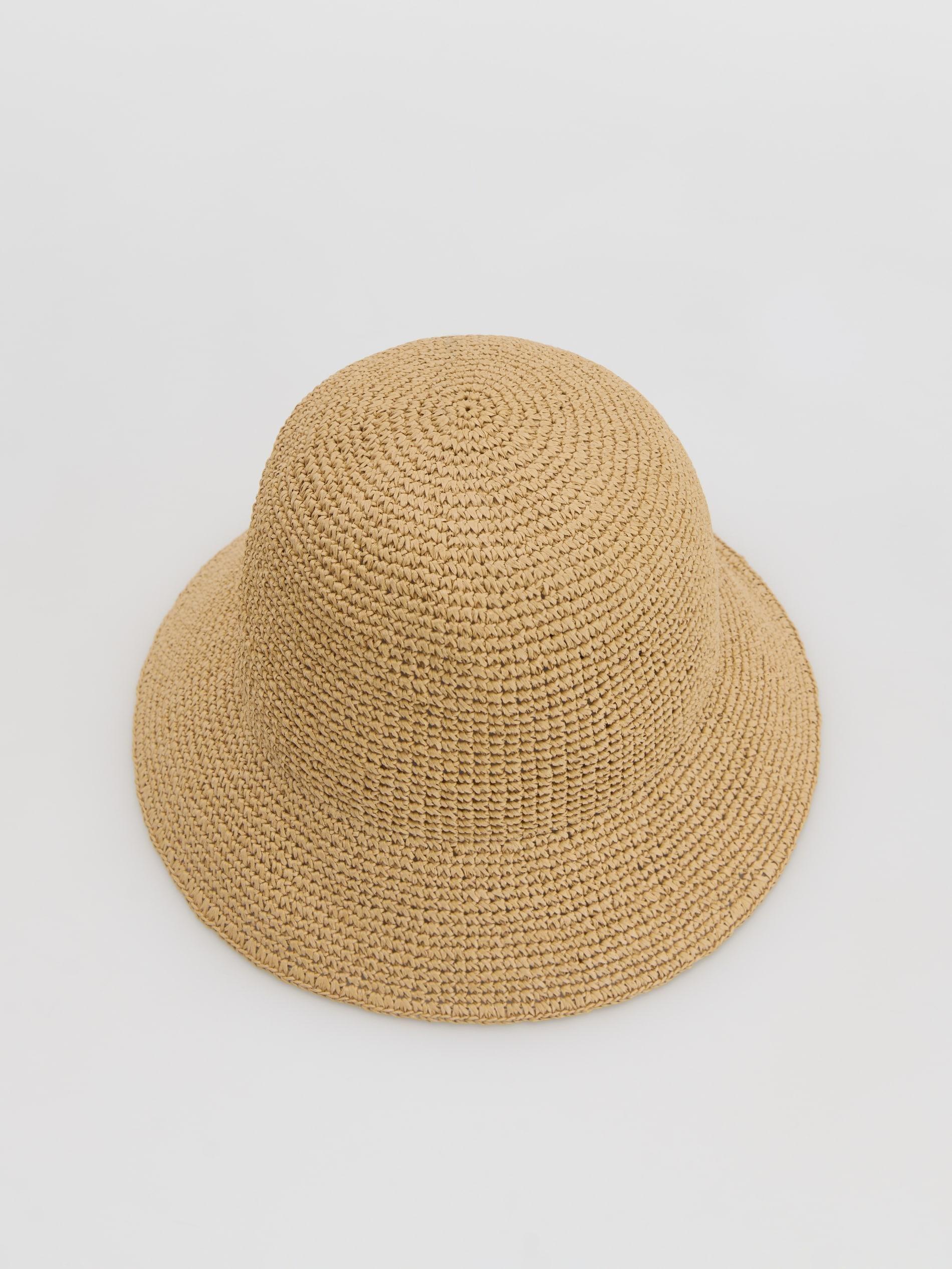 Beige Straw Bucket Hat, Beige, large image number 2