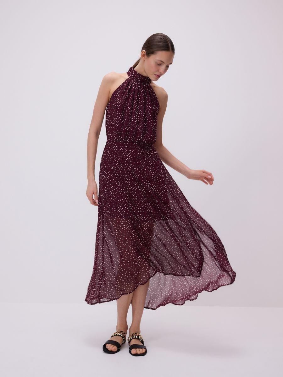 Multicolour Dress With Halter Neckline, , medium