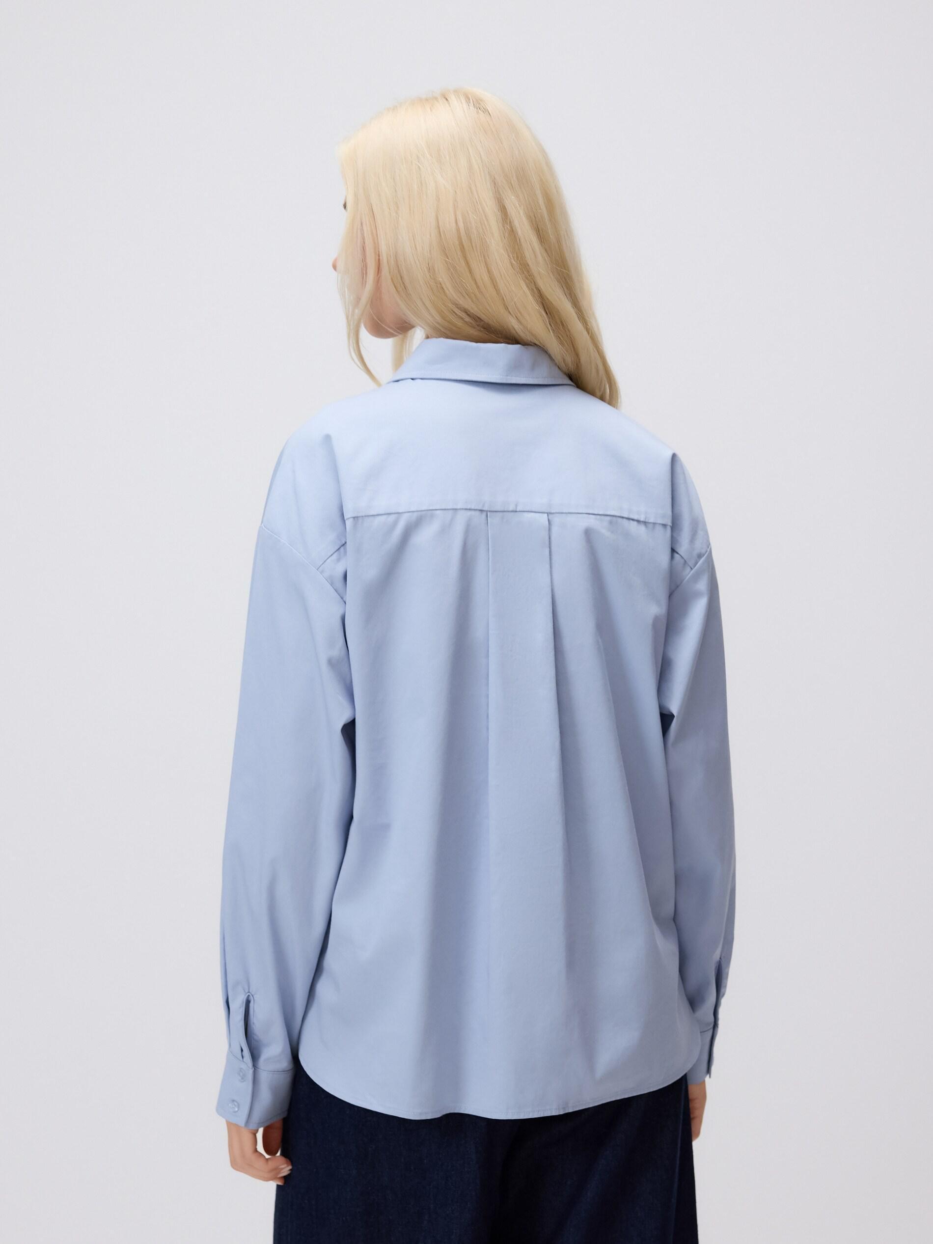 Blue Blouse With Embroidery, Blue, large image number 3