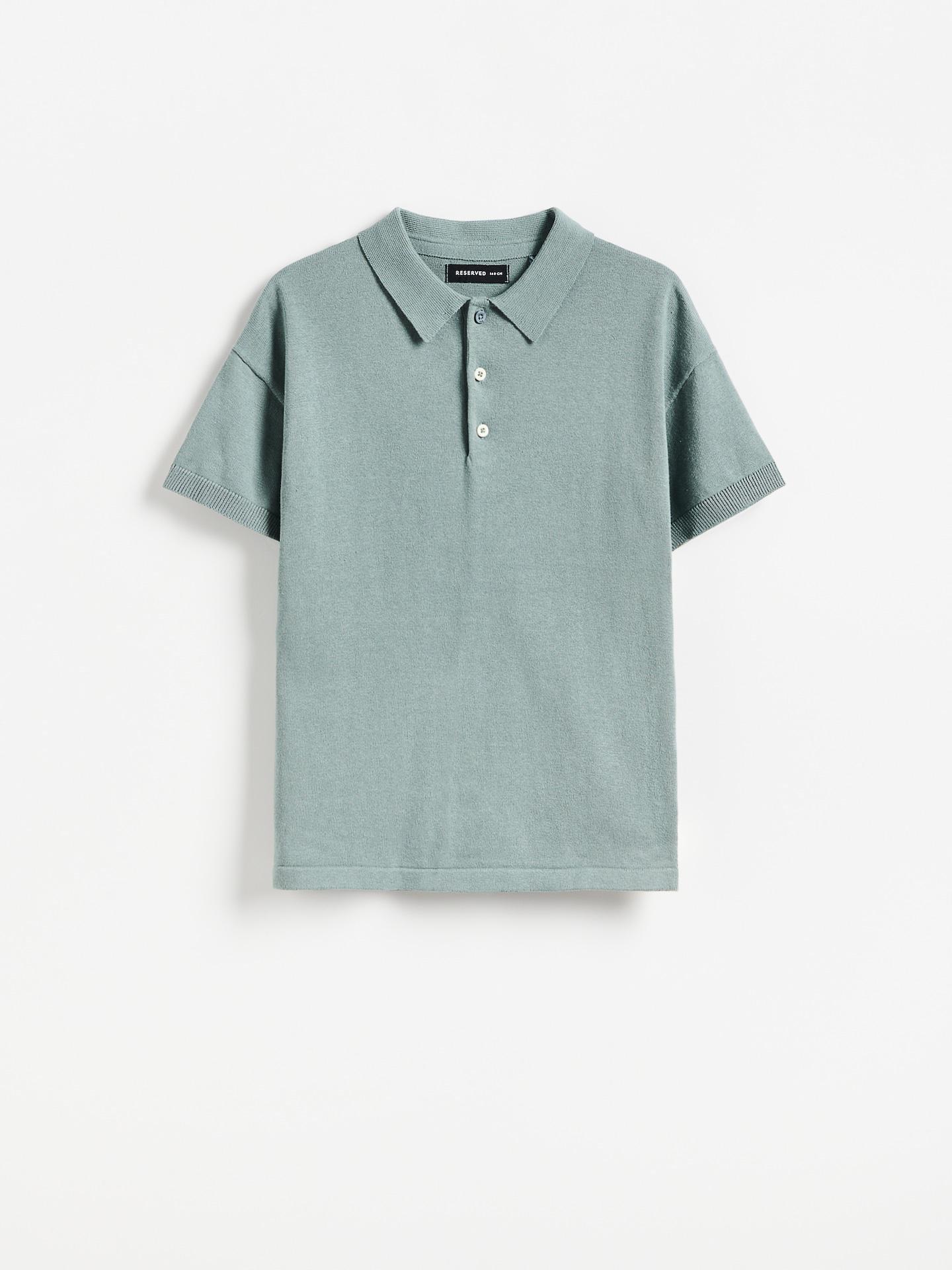 Blue Polo Jumper, Turquoise, medium