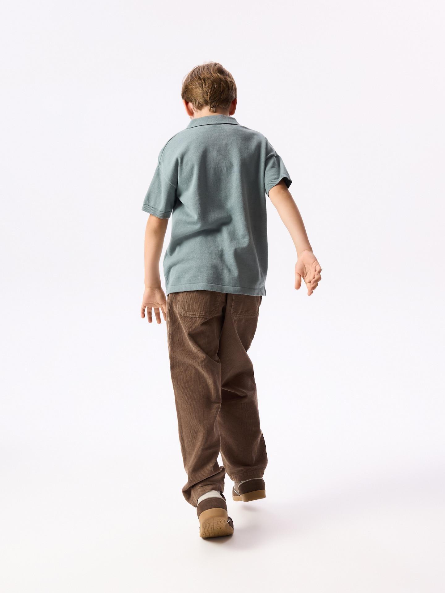 Blue Polo Jumper, Turquoise, large image number 3