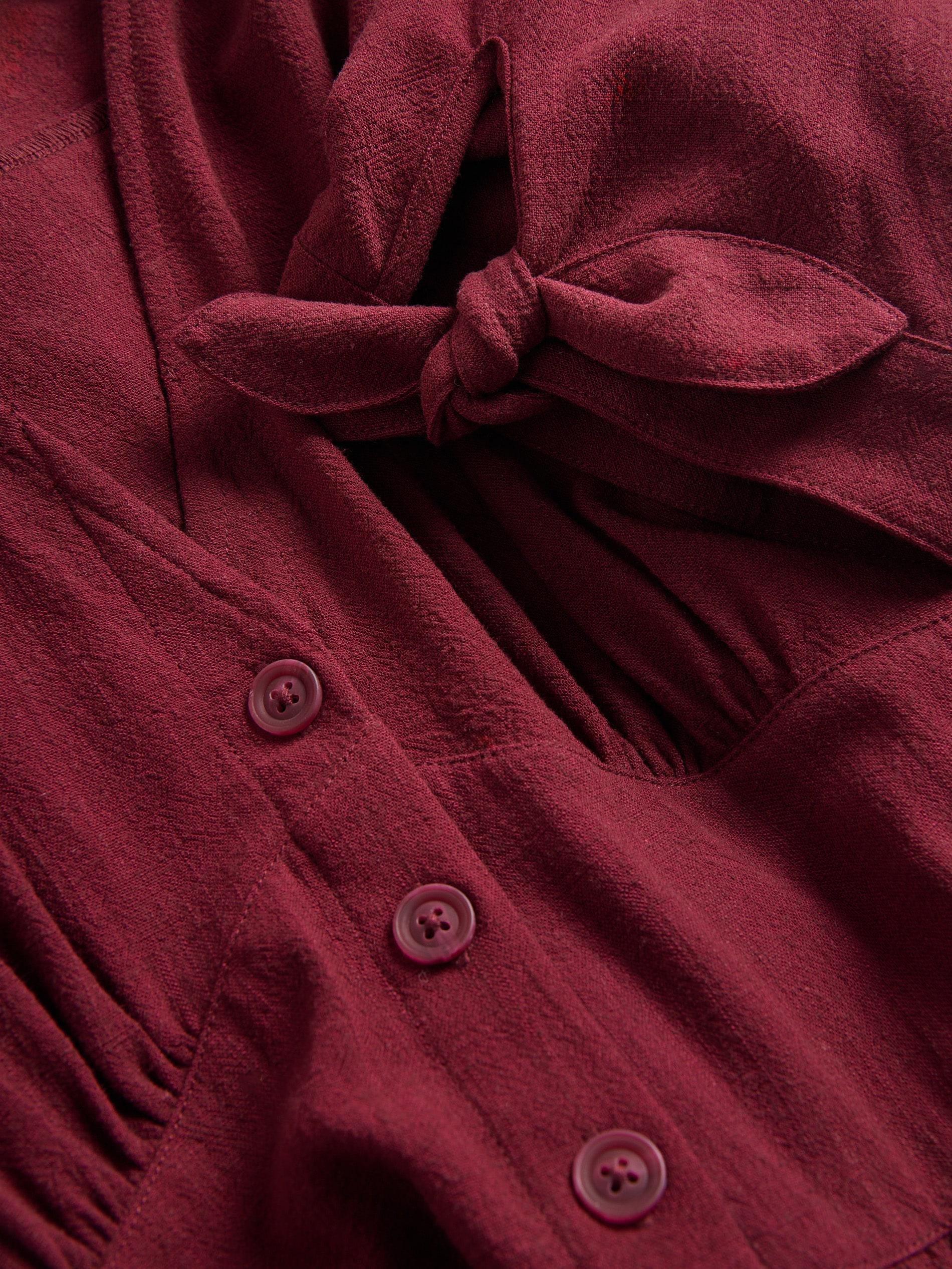 Maroon Linen Blend Maxi Dress, , large image number 5