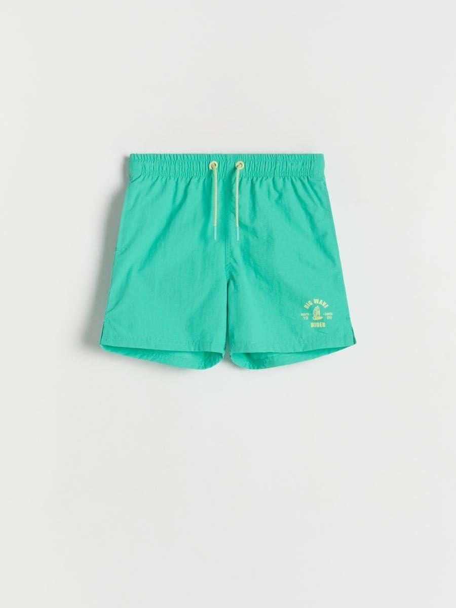 Turquoise Swimming Shorts Print, , large image number 0