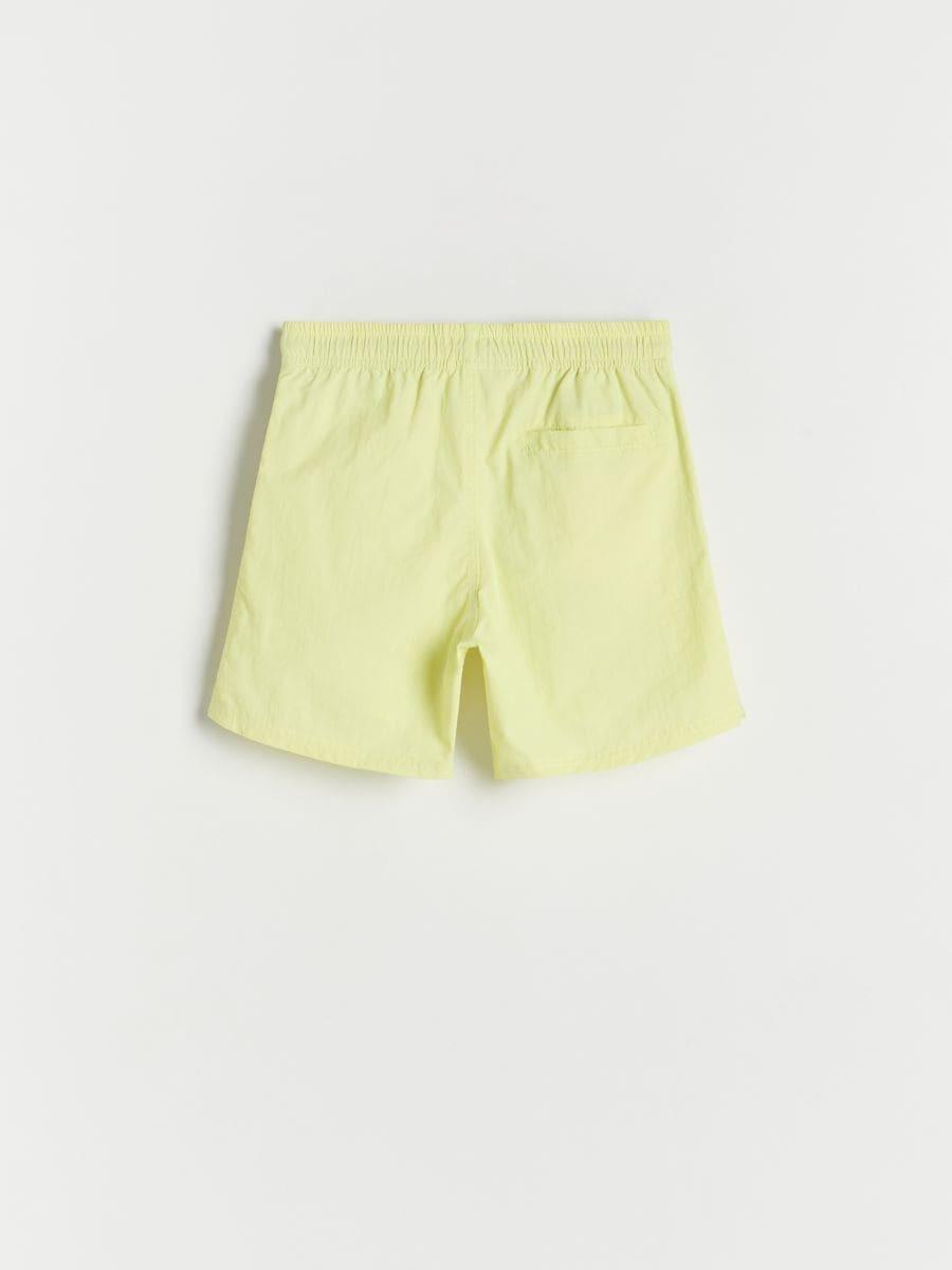 Yellow Printed Shorts, Kids Boys, , large image number 1