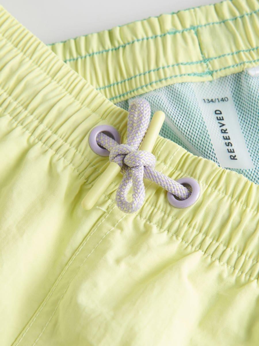 Yellow Printed Shorts, Kids Boys, , large image number 2