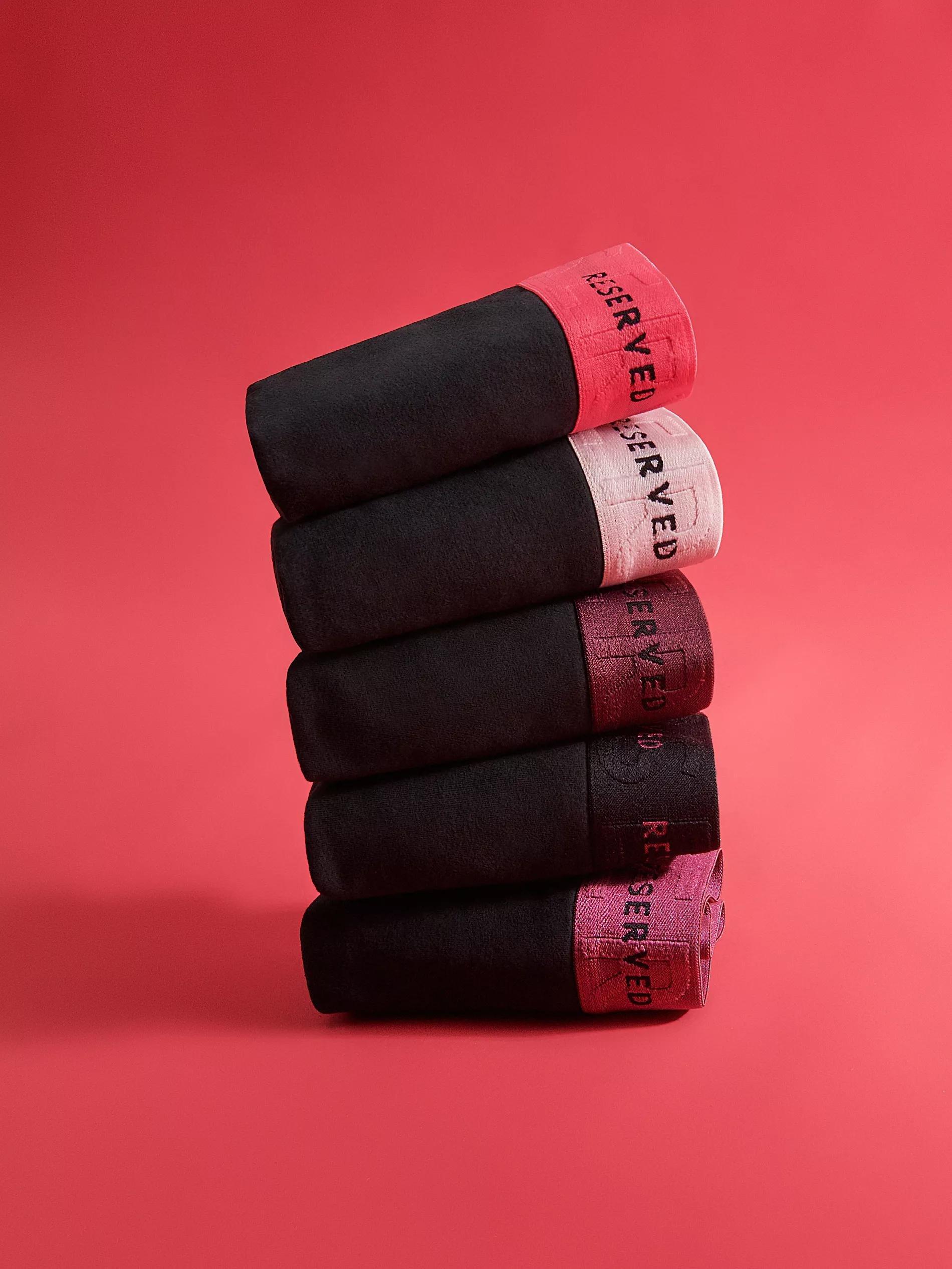 Black Set Of 5 Pairs Of Long Boxers, , large image number 1