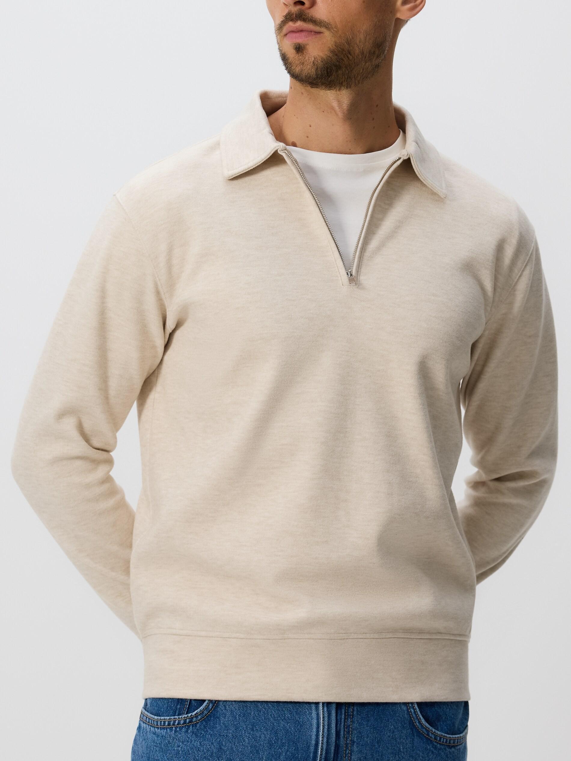 Cream Collar Sweatshirt, Ivory, medium