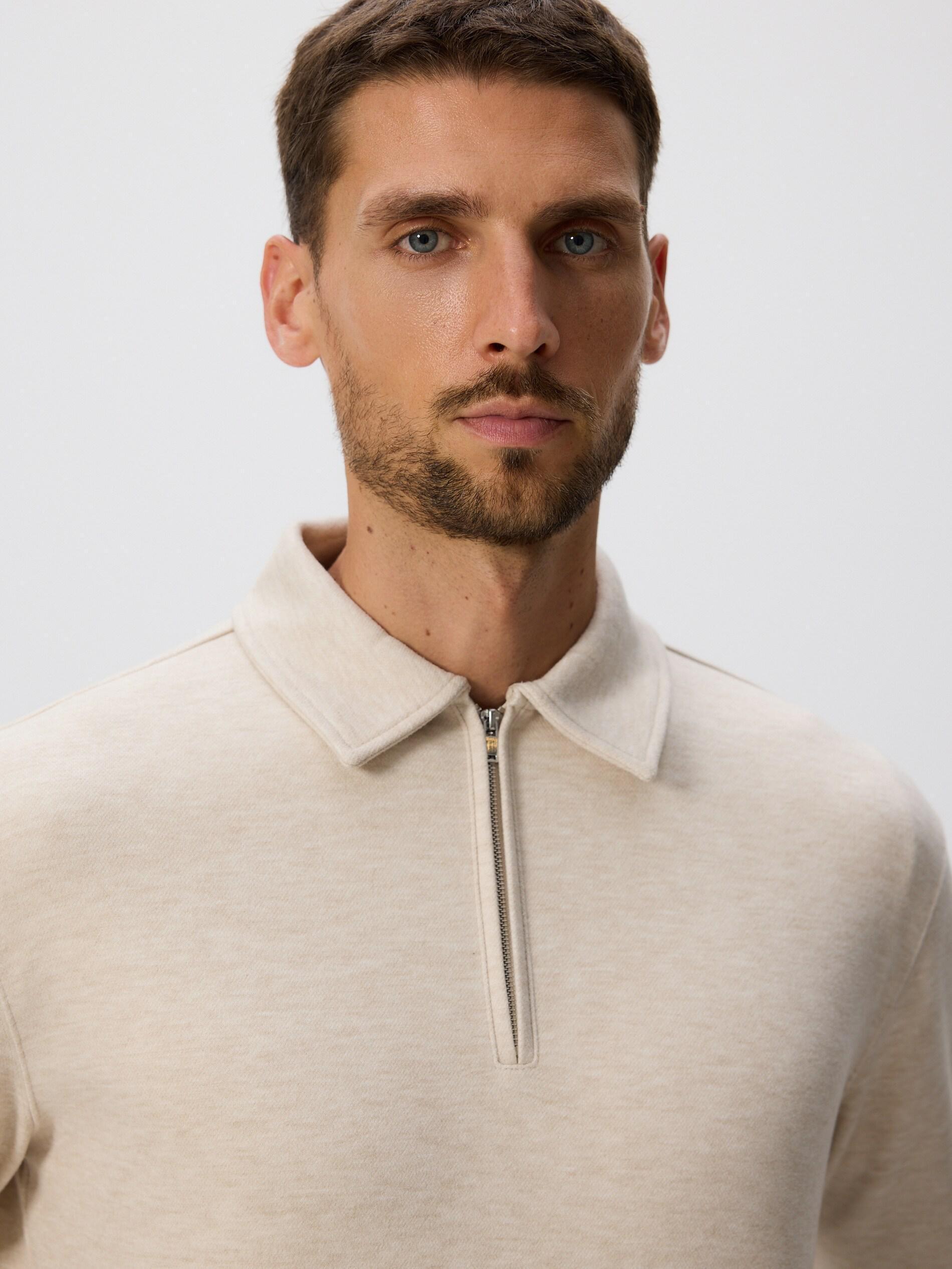 Cream Collar Sweatshirt, Ivory, large image number 3