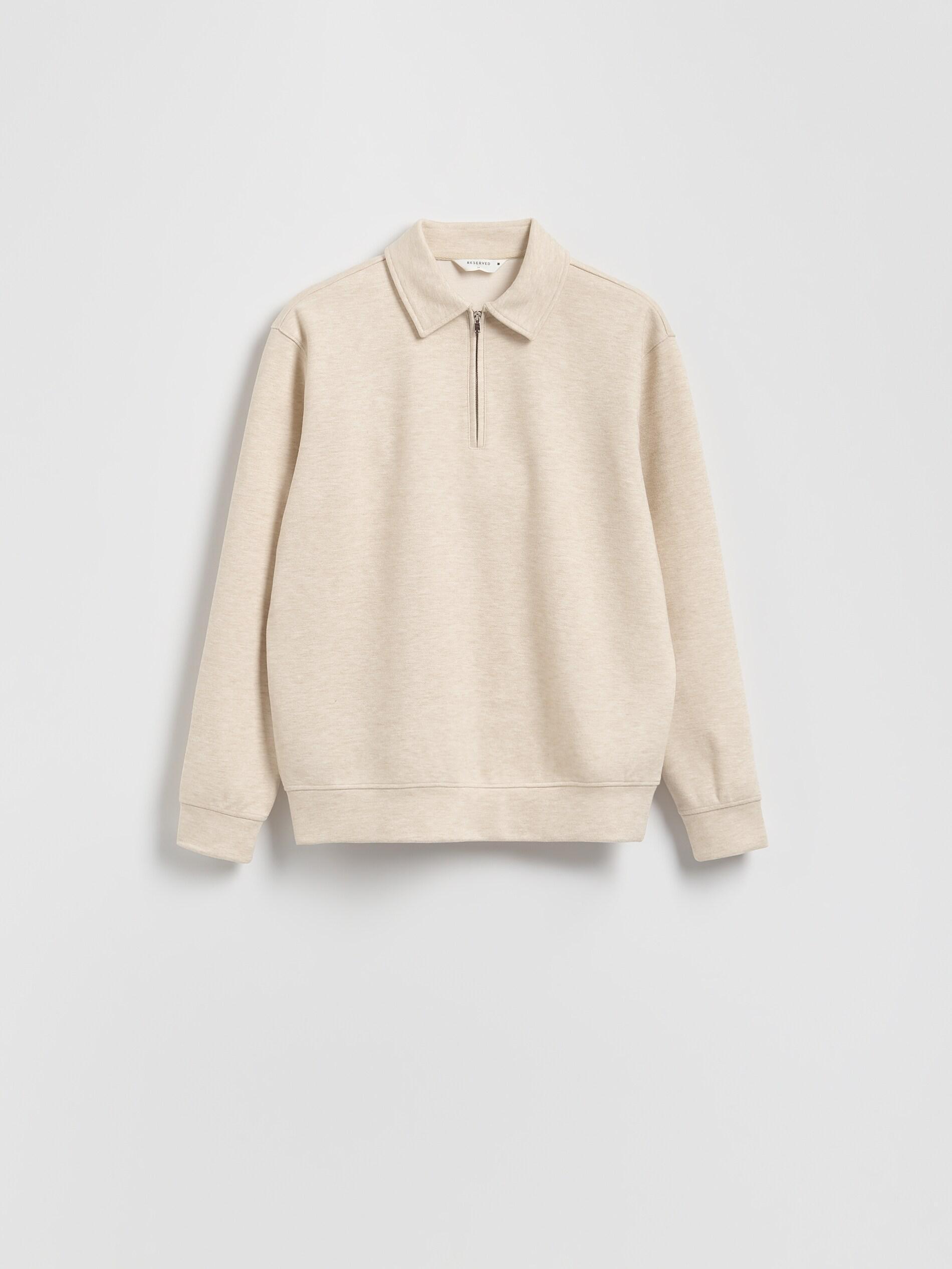 Cream Collar Sweatshirt, Ivory, large image number 5