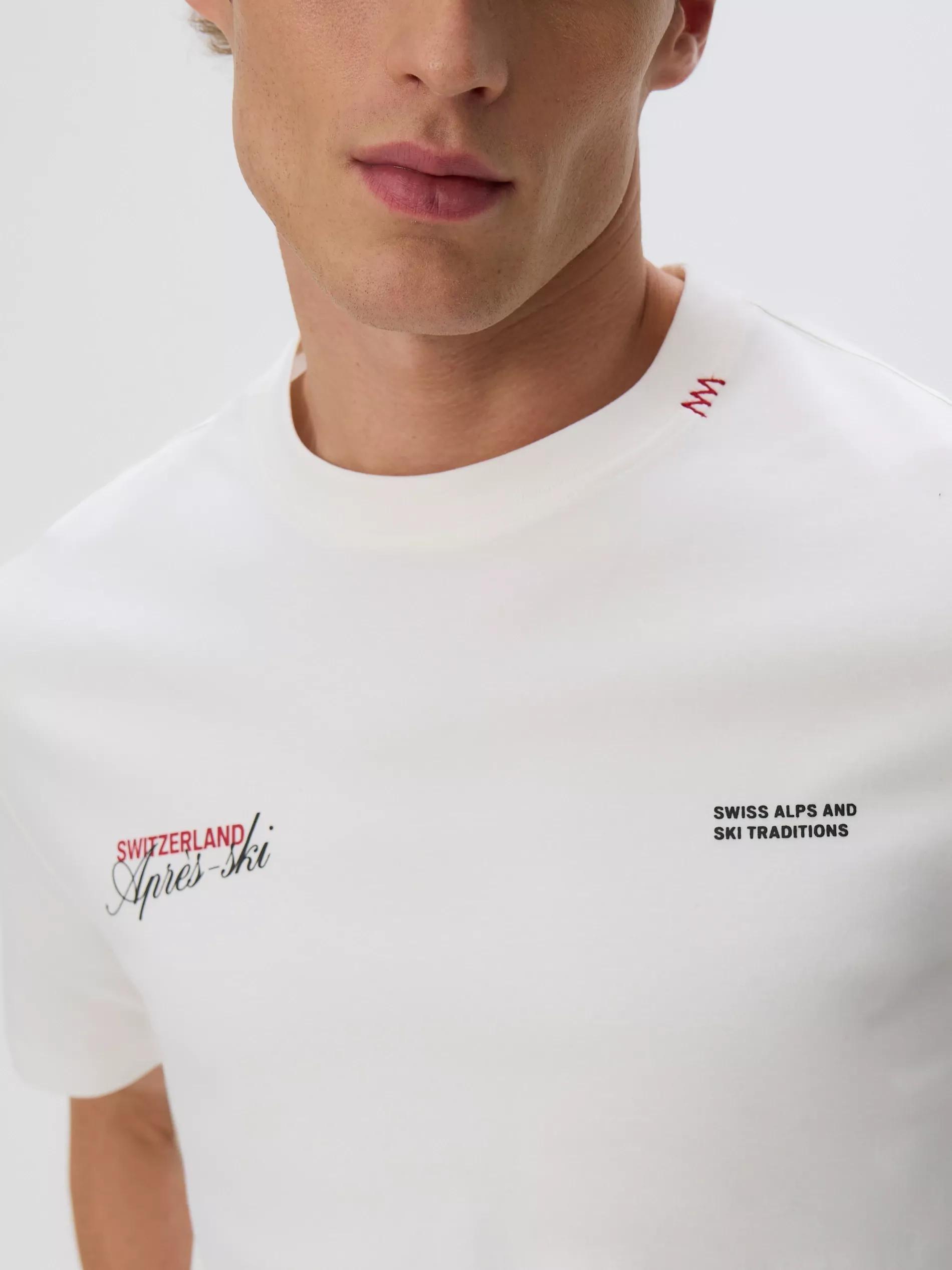 Cream Comfort Fit T-Shirt With Print, Ivory, large image number 2