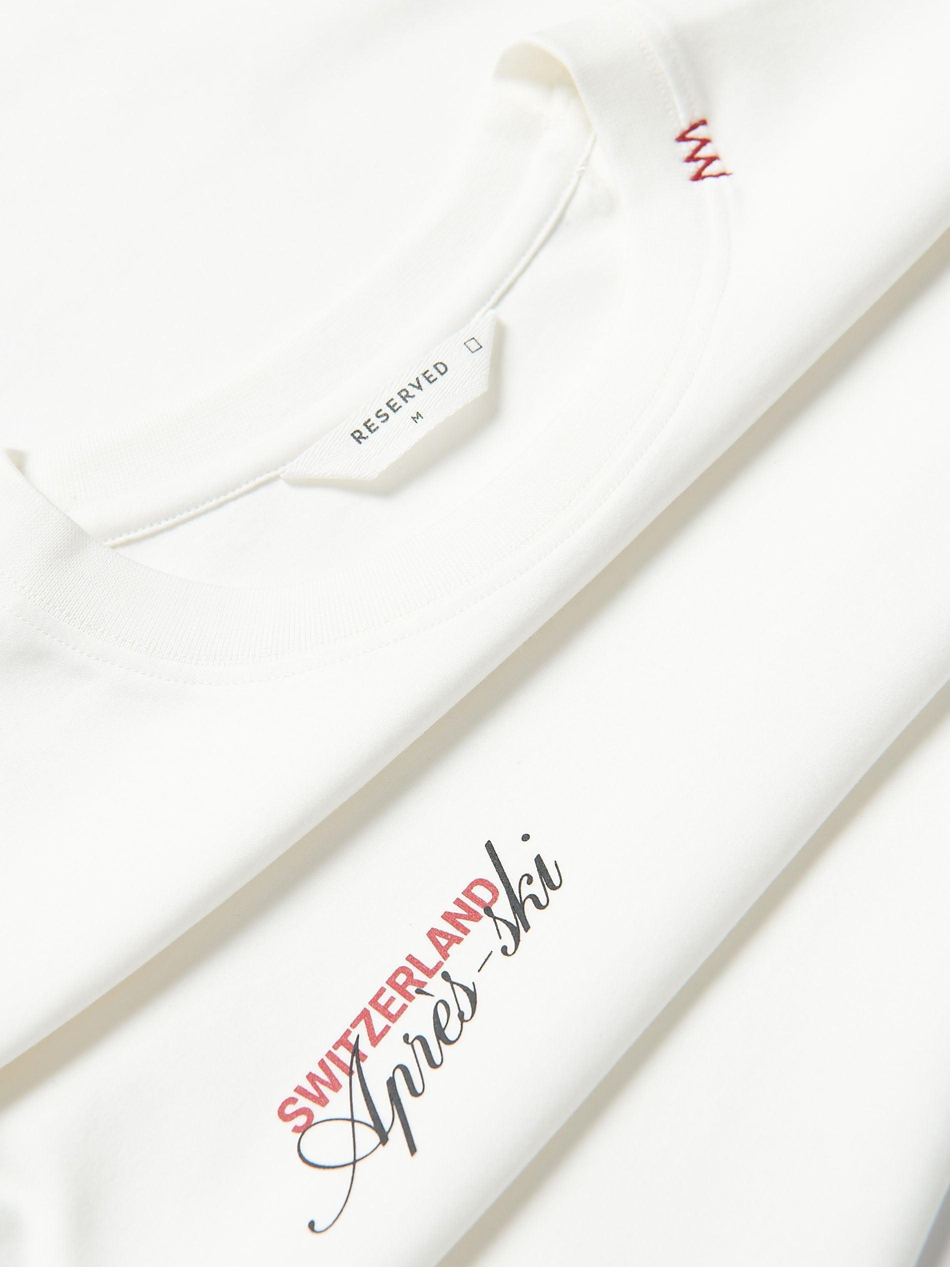 Cream Comfort Fit T-Shirt With Print, Ivory, large image number 5