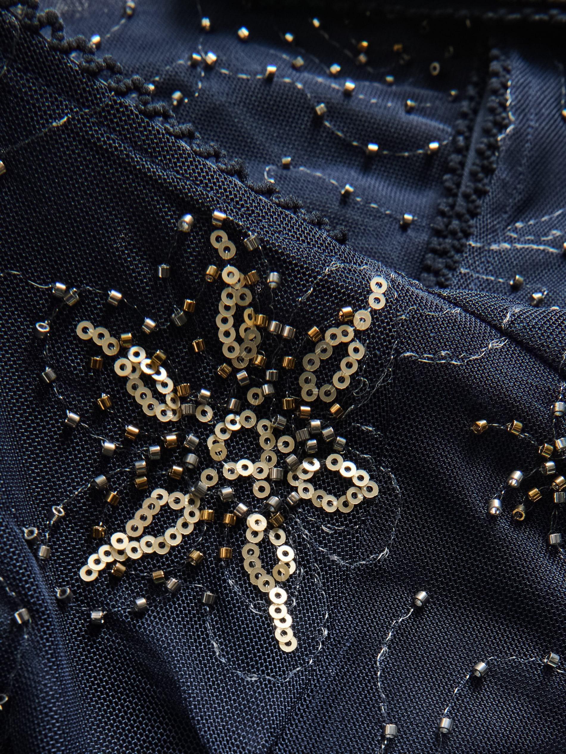 Navy Top With Appliques, Navy, large image number 4