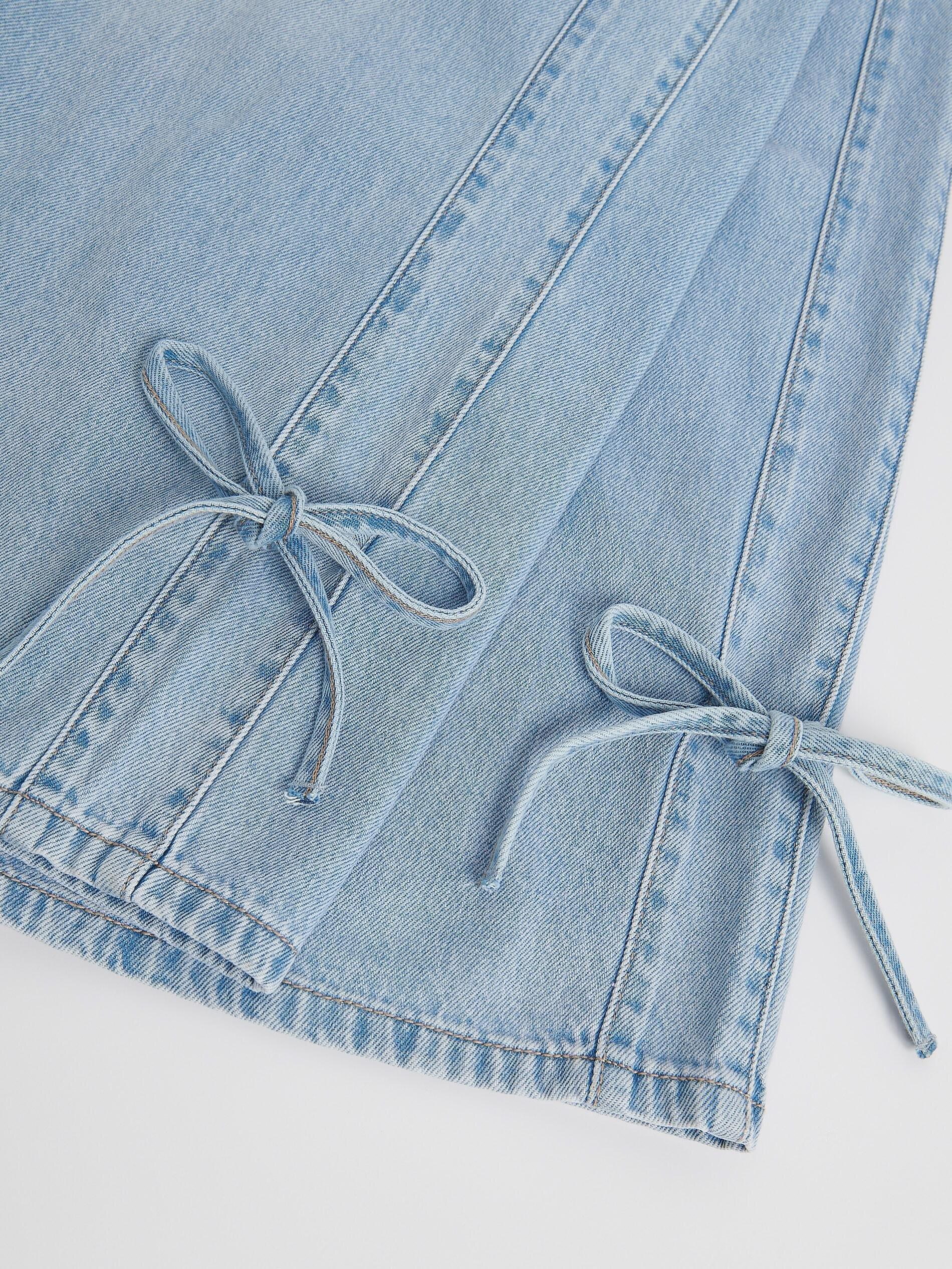 BLUE Straight jeans with bows, Blue, large image number 1