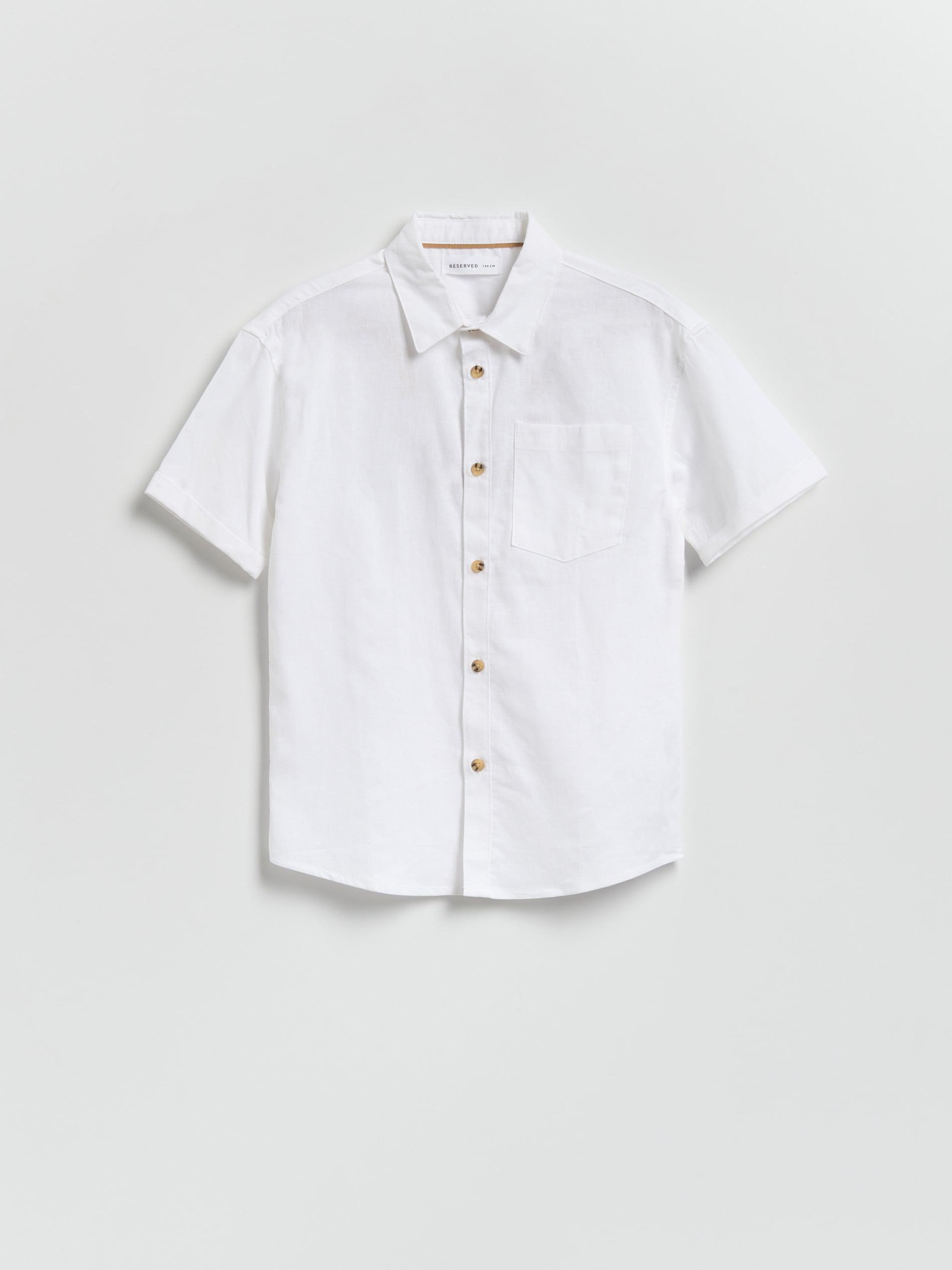 White Linen Rich Shirt, White, large image number 1