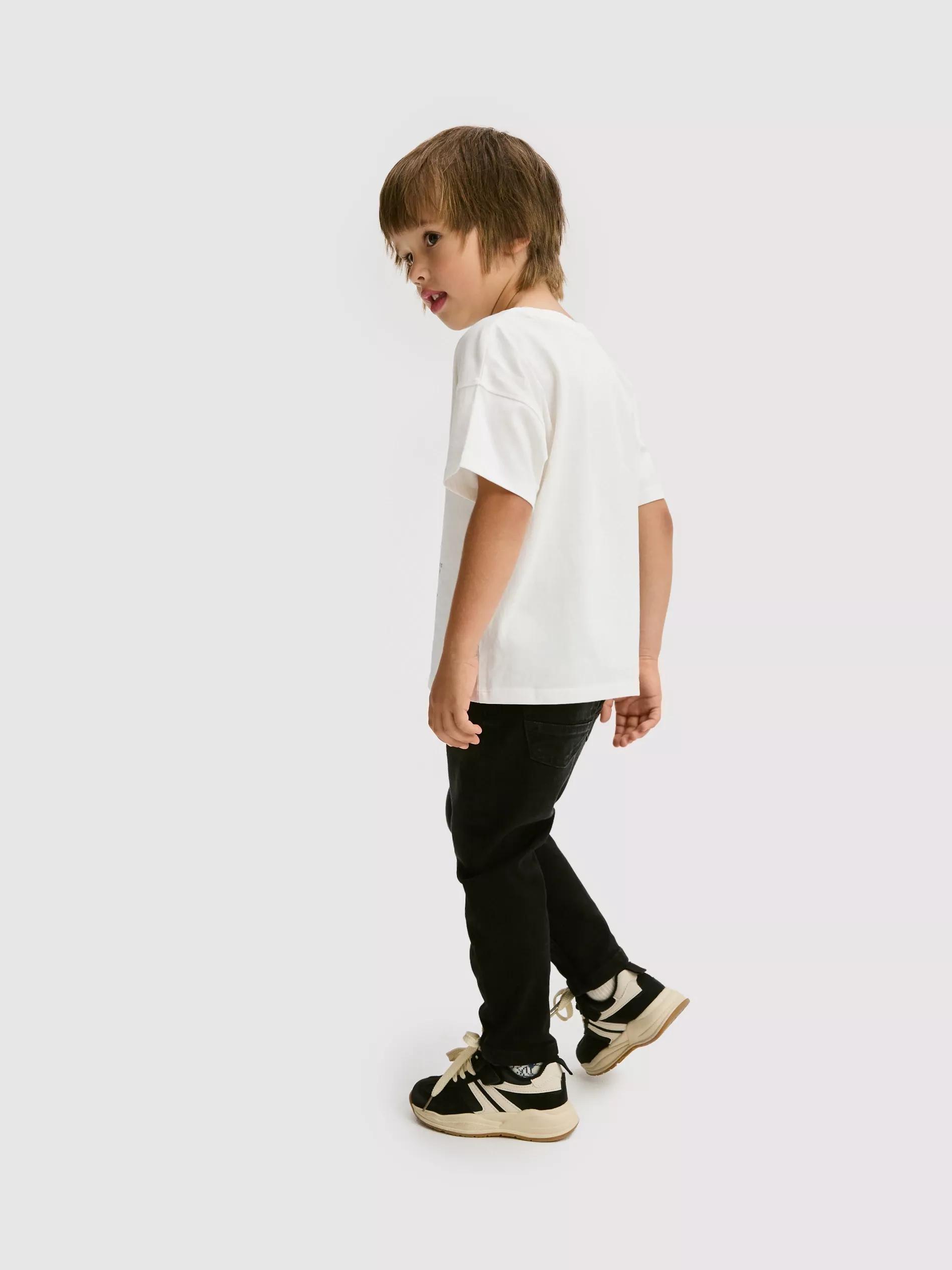 Black Elastic Regular Jeans, , large image number 4